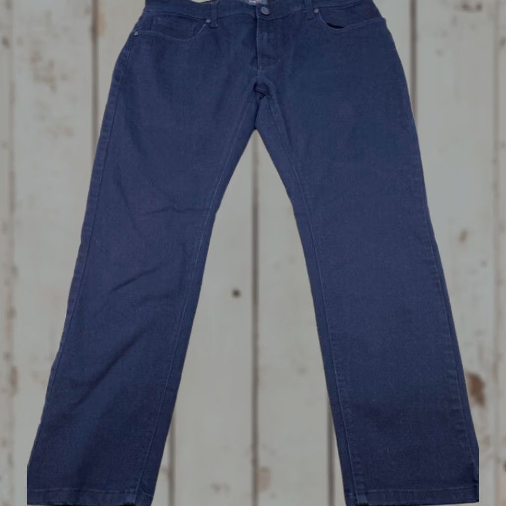 Marcs Marc Asher Men's Pants Slim Flat Front 36x30 Navy Blue Stretch Chino 5-Pocket 4658 Size US 36 / EU 52 - 1 Thumbnail