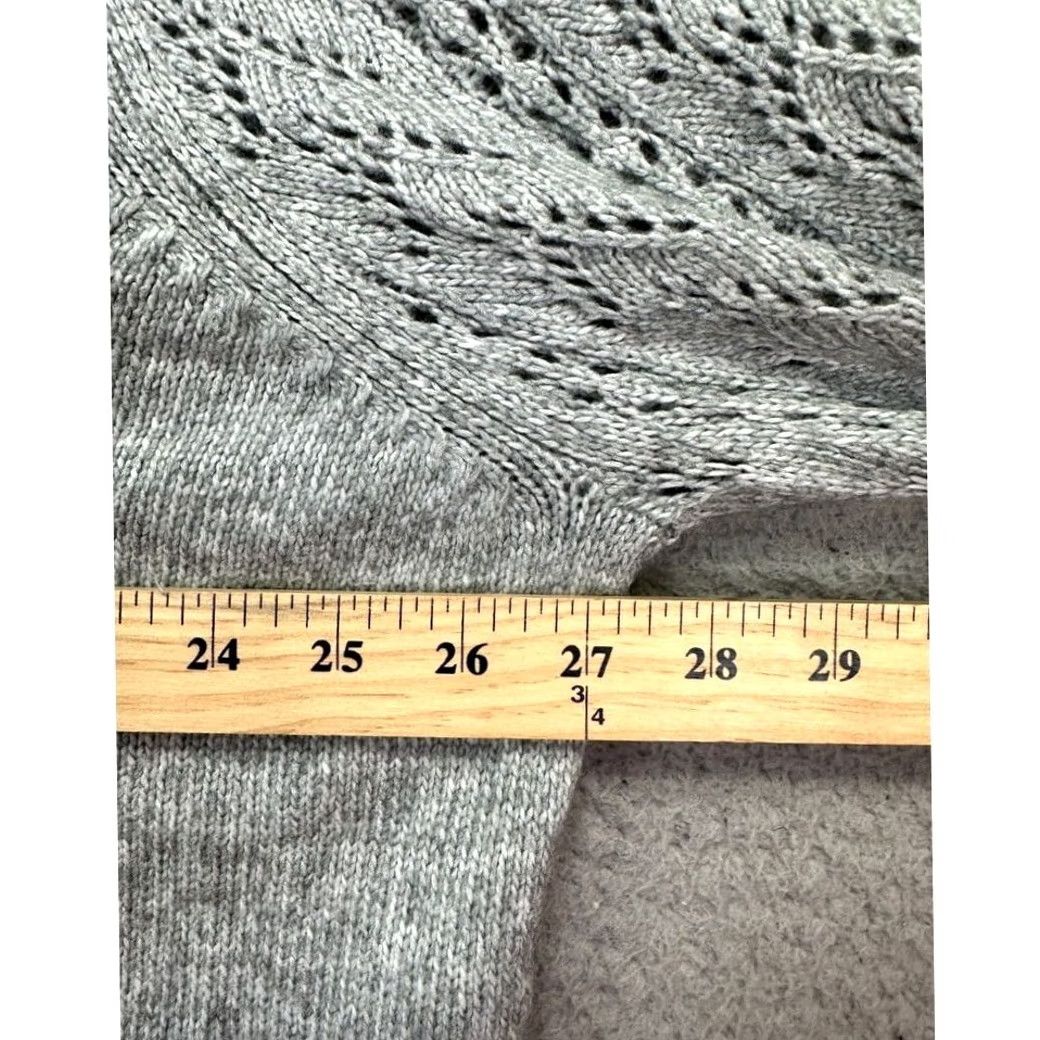 Liz Claiborne Liz Claiborne Crewneck Sweater Womens 3X Plus Grey Nylon Lace Pullover NEW Size XXL / US 16-18 / IT 52-54 - 6 Thumbnail