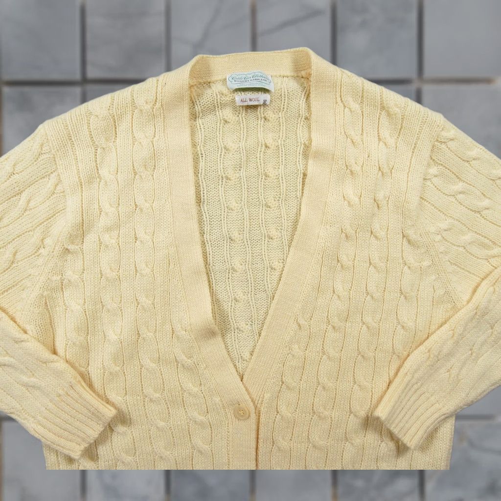 Vintage VINTAGE Cable Car Clothiers Sweater Womens XL Yellow Cardigan Knit Wool Ladies Size XL / US 12-14 / IT 48-50 - 1 Thumbnail