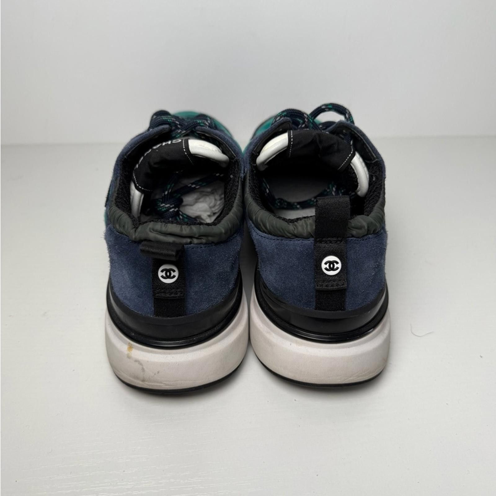 Chanel Chanel Men's Sneaker Suede CC Logo Navy Blue Green SZ 43 Size US 10 / EU 43 - 4 Thumbnail