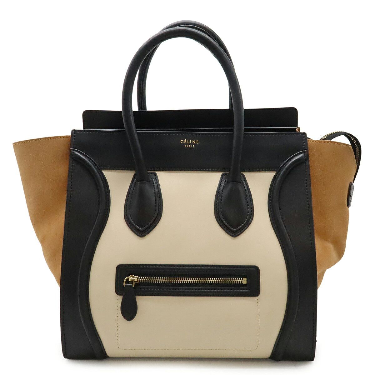 Celine Celine Luggage Mini Shopper Leather Suede Tote Bag Leather Tote Bag 165213 Duty Free For Usa in Black, Women's