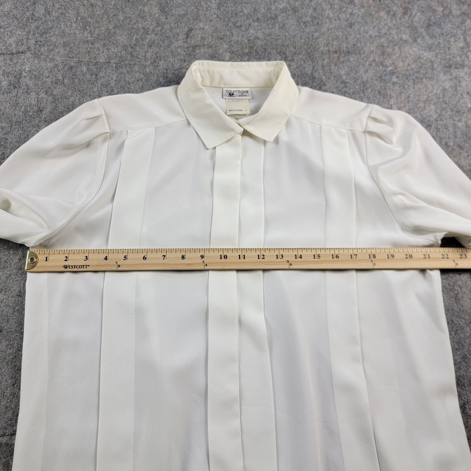 Courreges Courreges Vintage Polyester Pleated Button Down Shirt France Size M / US 6-8 / IT 42-44 - 5 Thumbnail