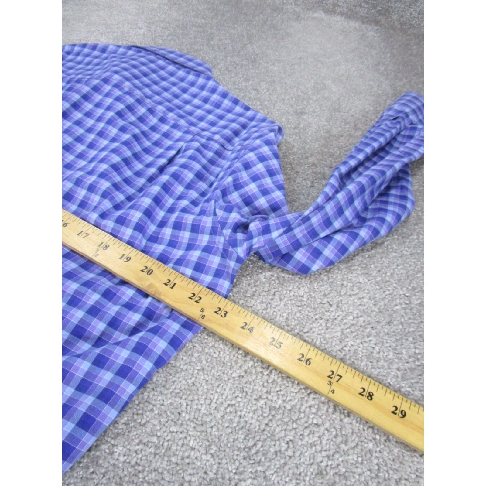 David Donahue David Donahue Shirt Mens Large Button Up Purple Cotton Check Slub Button-Up Casual Decade 90s Mens Size US L / EU 52-54 / 3 - 5 Thumbnail