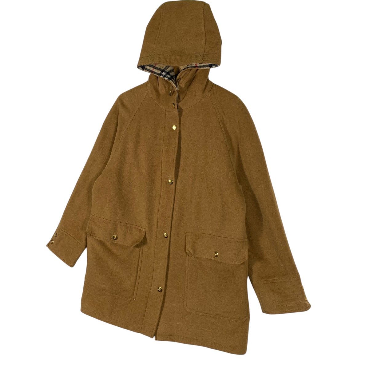Burberry × Burberry Prorsum × Vintage Vintage Burberrys Nova Check Button Long Jacket Hoodie Size US M / EU 48-50 / 2 - 3 Thumbnail