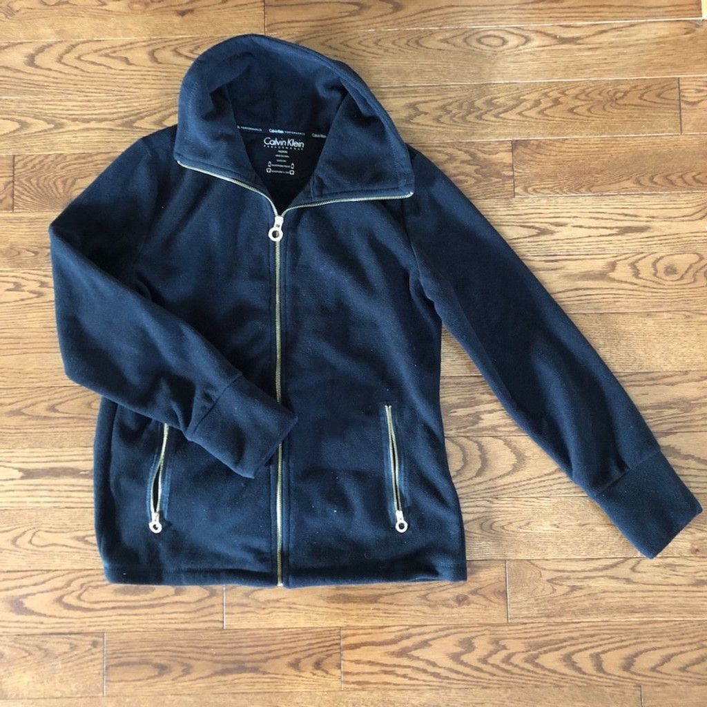 Calvin Klein Black fleece jacket by Calvin Klein medium Size M / US 6-8 / IT 42-44 - 1 Thumbnail