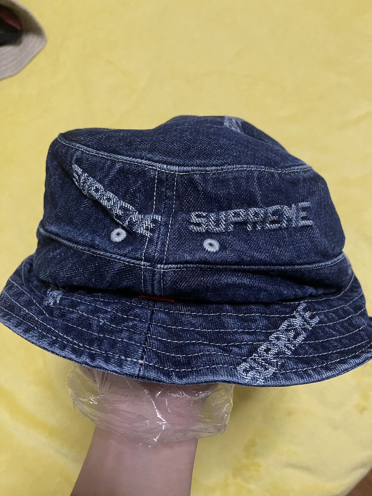 Supreme Supreme logo denim crusher S/M | Grailed