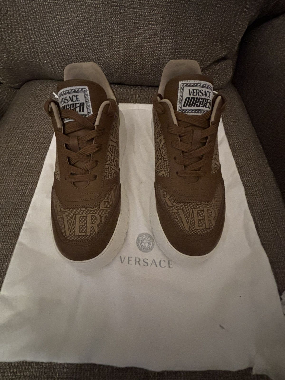 Versace Versace Odissea Versace Logo All Over Brown Size 10 Size US 10 / EU 43 - 2 Thumbnail