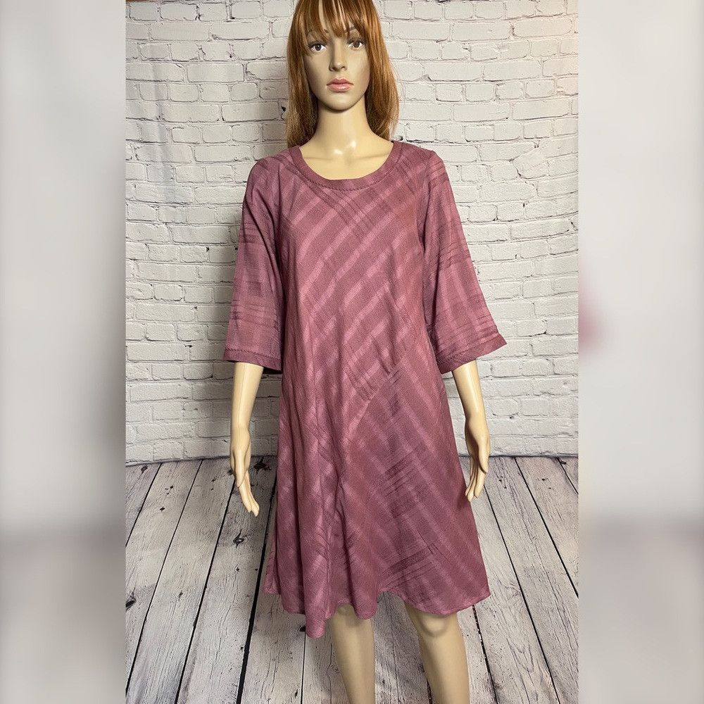Other New Soft Surroundings 3/4 Sleeve Mauve Cotton Dress Size S Size S / US 4 / IT 40 - 1 Thumbnail