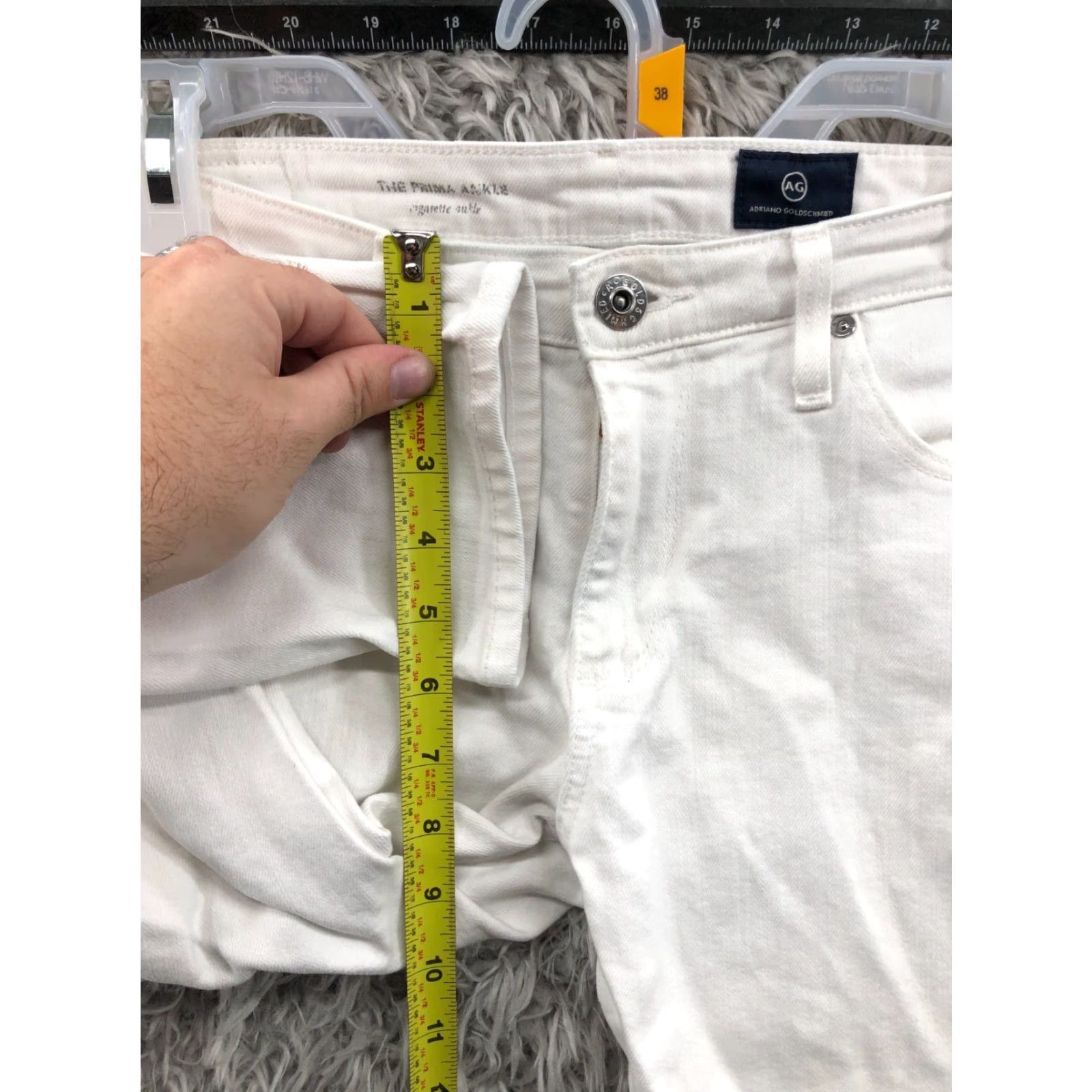 Denime AG Prima Ankle Jeans Size 27 Womens Mid Rise Dark Wash White Denim Size 27" / US 4 / IT 40 - 4 Thumbnail