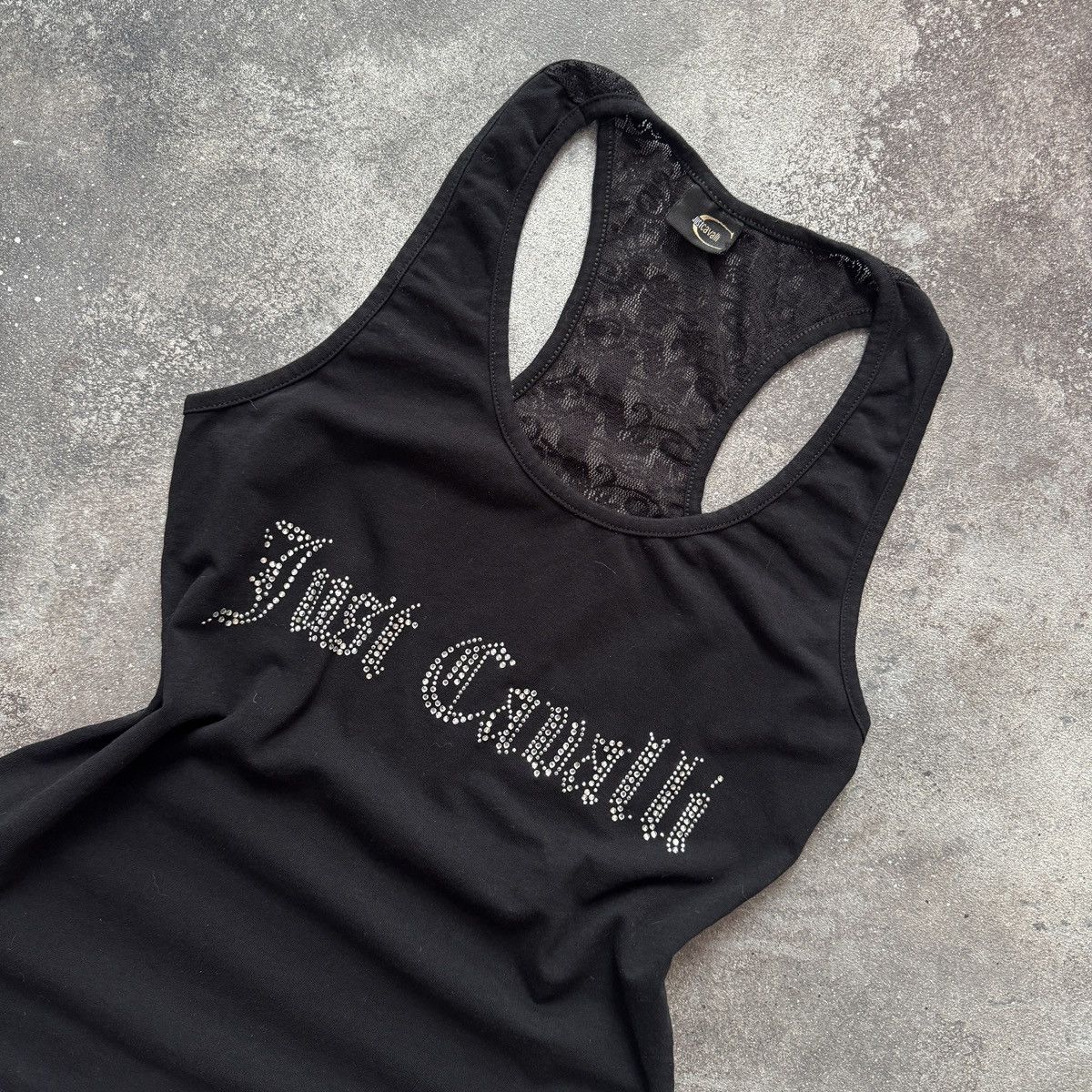 Just Cavalli Just Cavalli Vintage Y2K Rhinestones Gothic Logo Tank Top Size M / US 6-8 / IT 42-44 - 2 Thumbnail