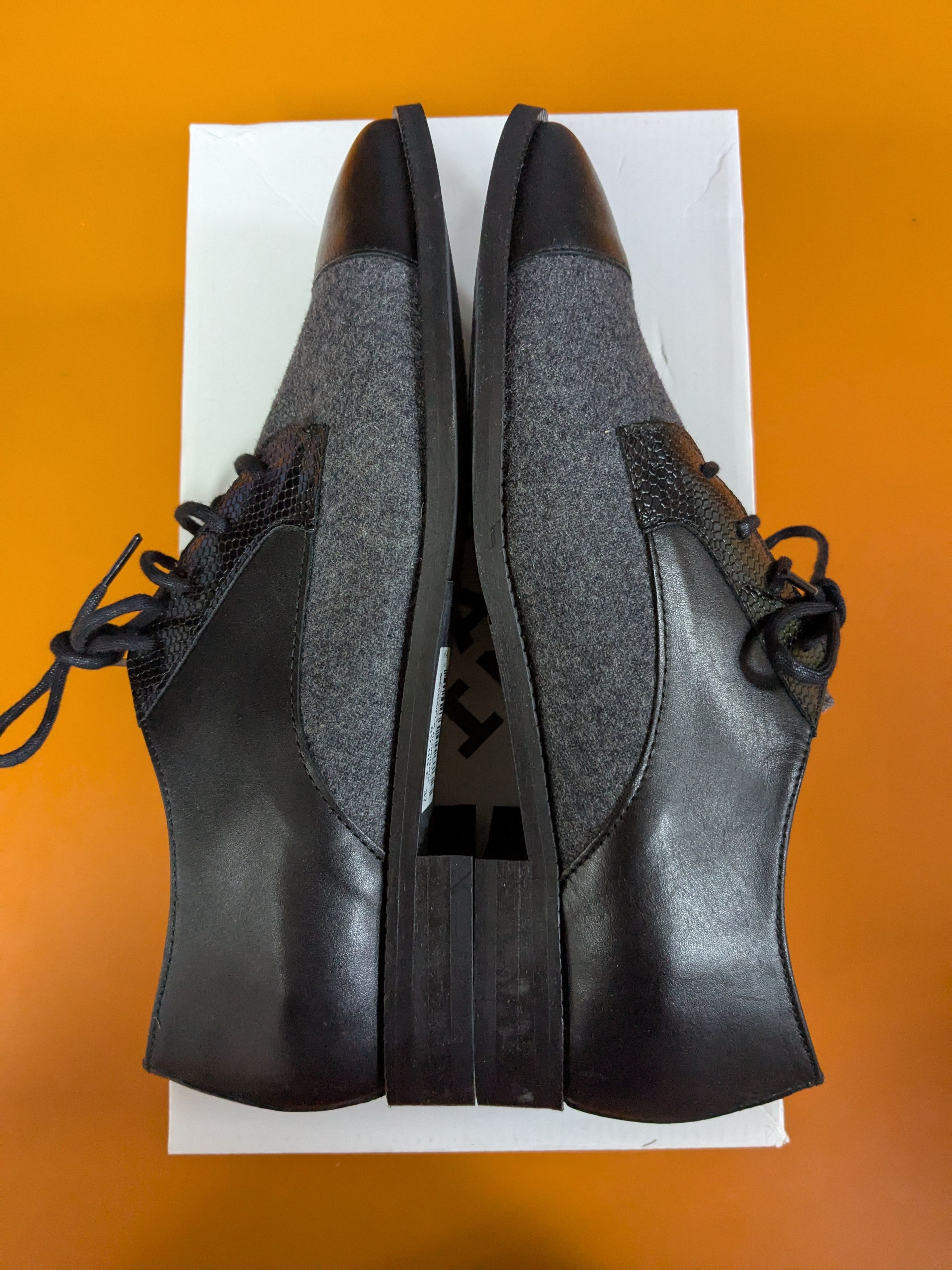 Other San Marina Black Leather Oxfords EU37 New Size US 7 / IT 37 - 3 Thumbnail