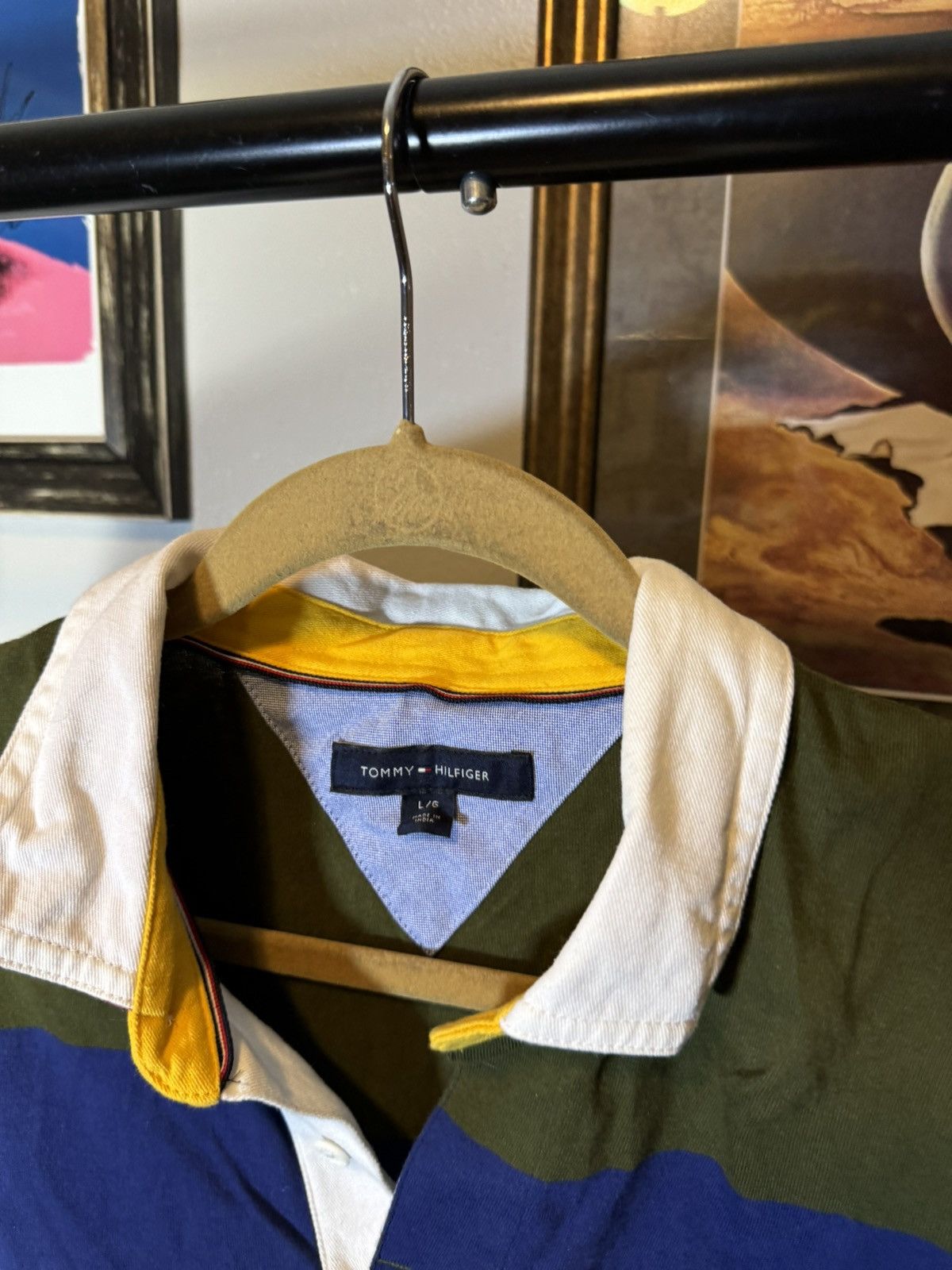 Tommy Hilfiger × Vintage Vintage Tommy Hilfiger Striped Rugby Size US L / EU 52-54 / 3 - 4 Thumbnail