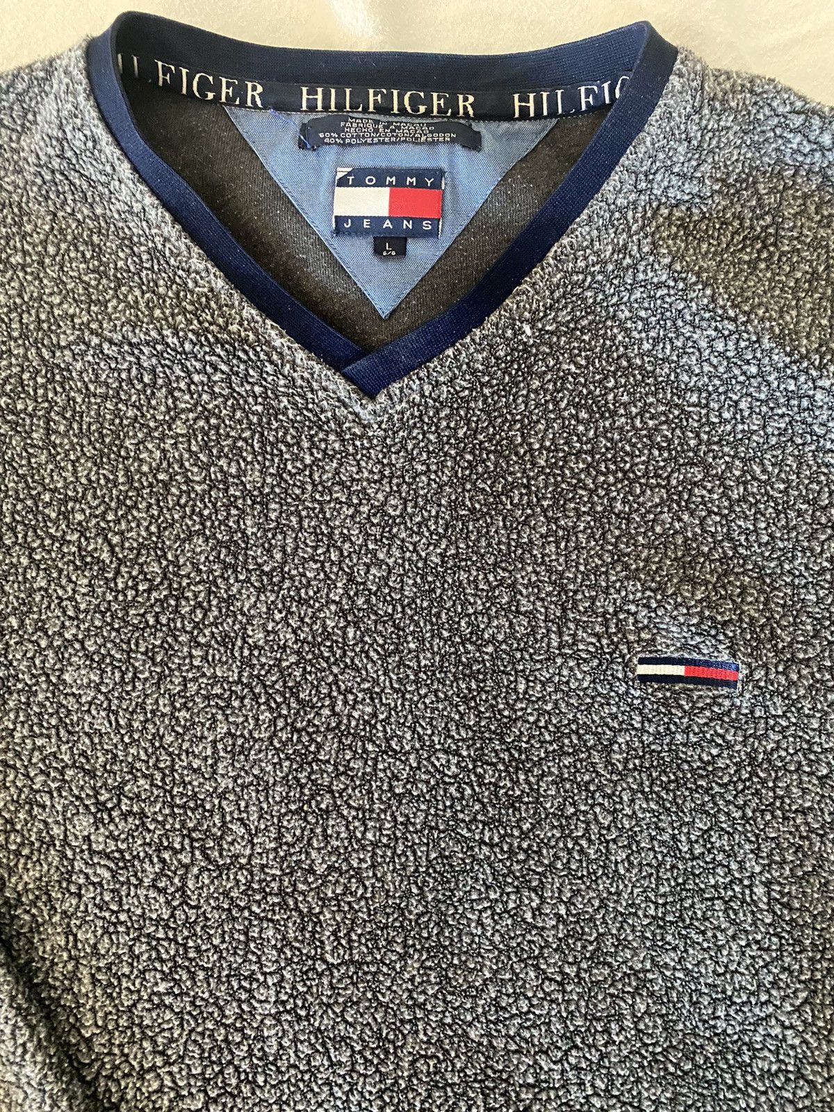 Tommy Jeans Vintage Tommy Jeans Sweater w/ sleeve design Size US L / EU 52-54 / 3 - 4 Thumbnail