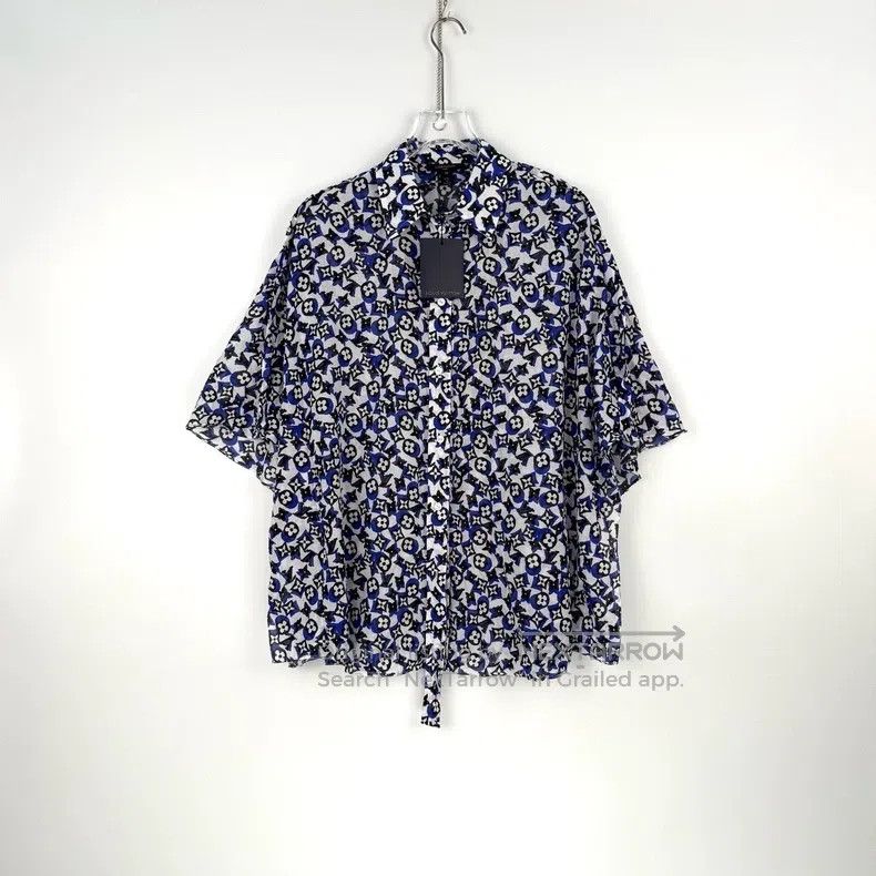 Louis Vuitton Louis Vuitton Blue shirt with full logo shirt Size XS / US 0-2 / IT 36-38 - 3 Thumbnail