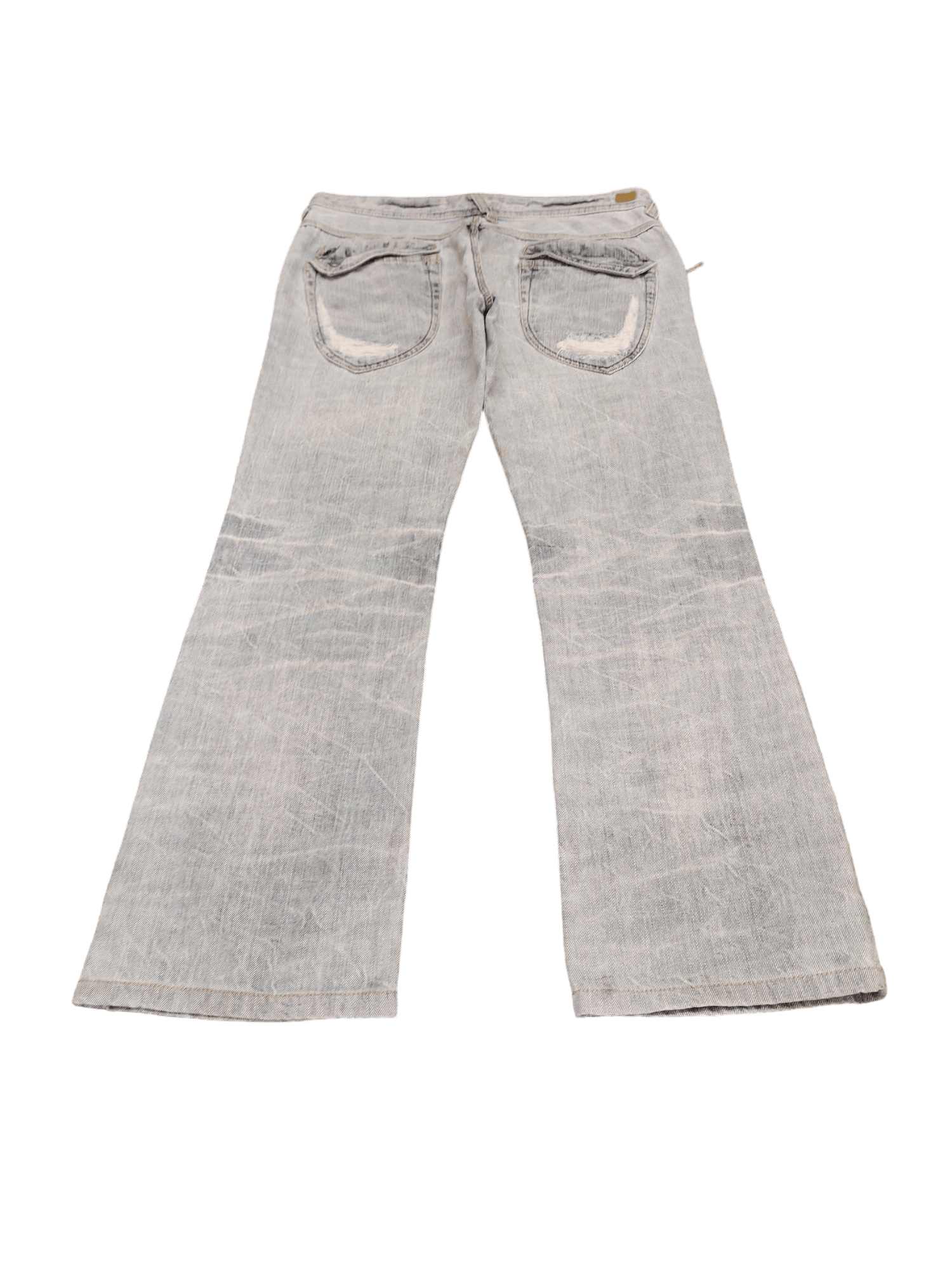 If Six Was Nine Flare Jeans Nicole Club Distress Faded Boot Cut Y2k Mudmax Size US 33 - 11 Thumbnail