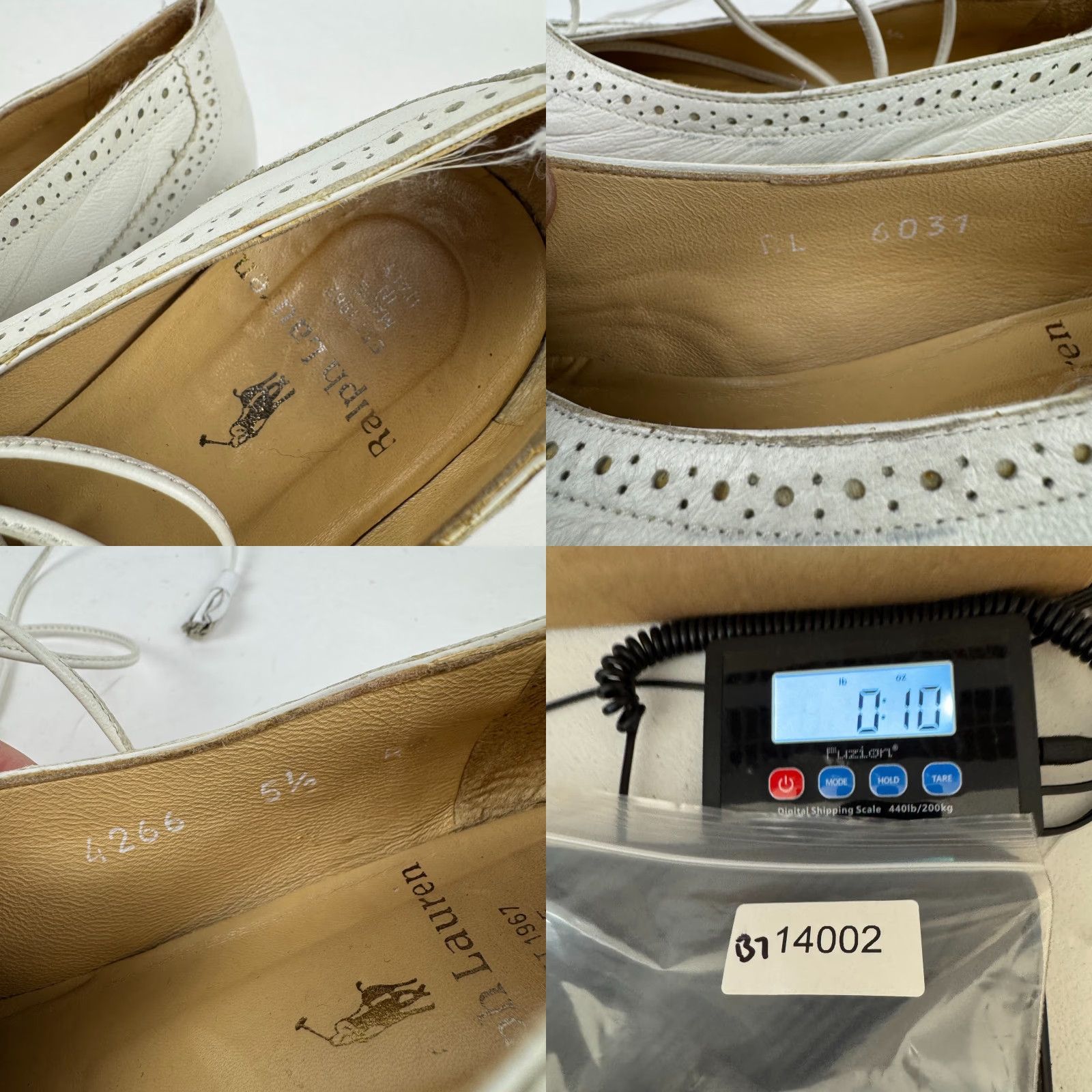 Ralph Lauren VTG Ralph Lauren Womens 5.5 B White Leather Wing Tip Brogue Flats Made in Italy Size US 6 / IT 36 - 8 Thumbnail
