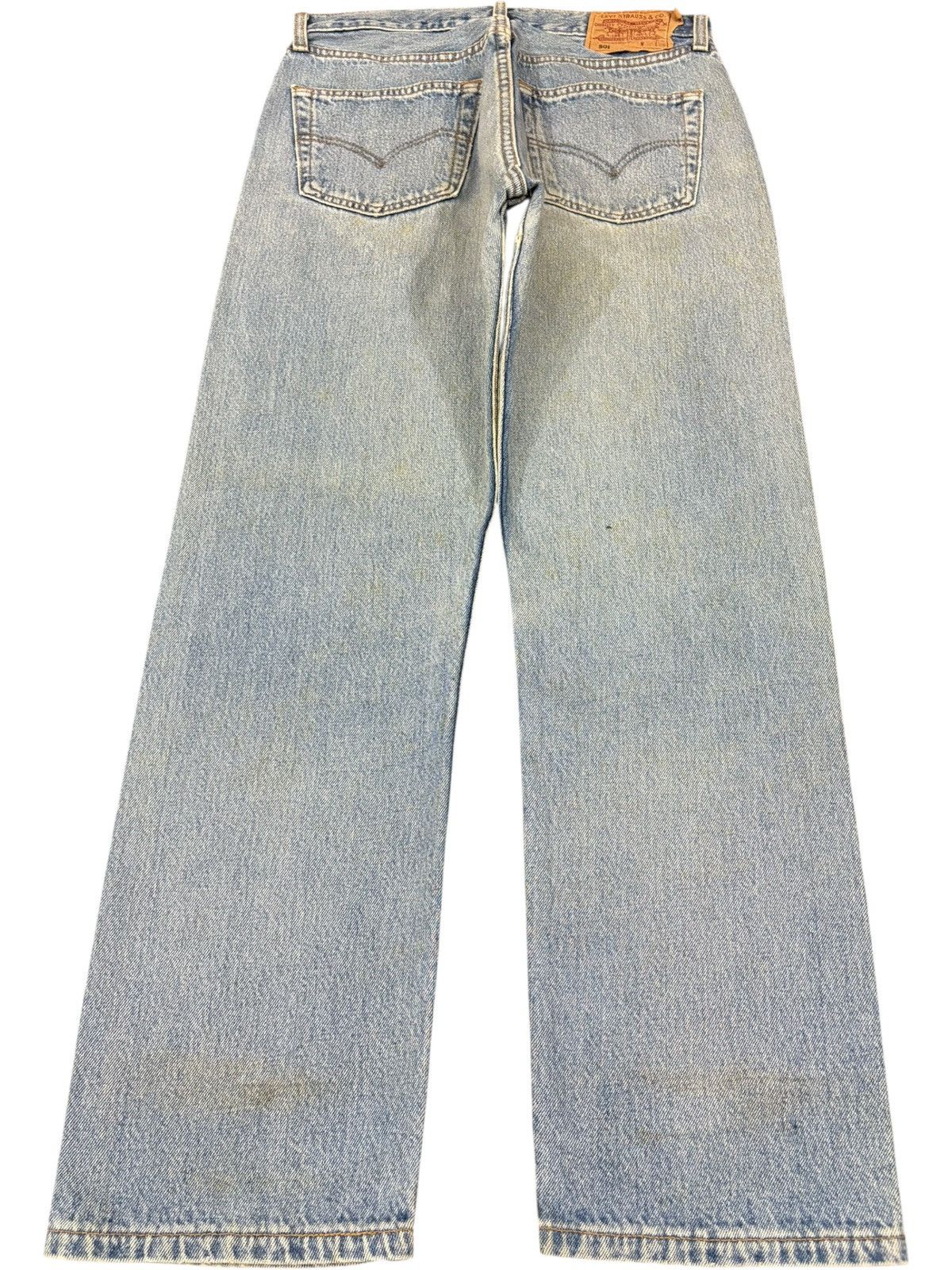 Levi's Vintage 90s Levis 501 Light Wash Distress Loose Baggy Jeans Size US 32 / EU 48 - 2 Thumbnail