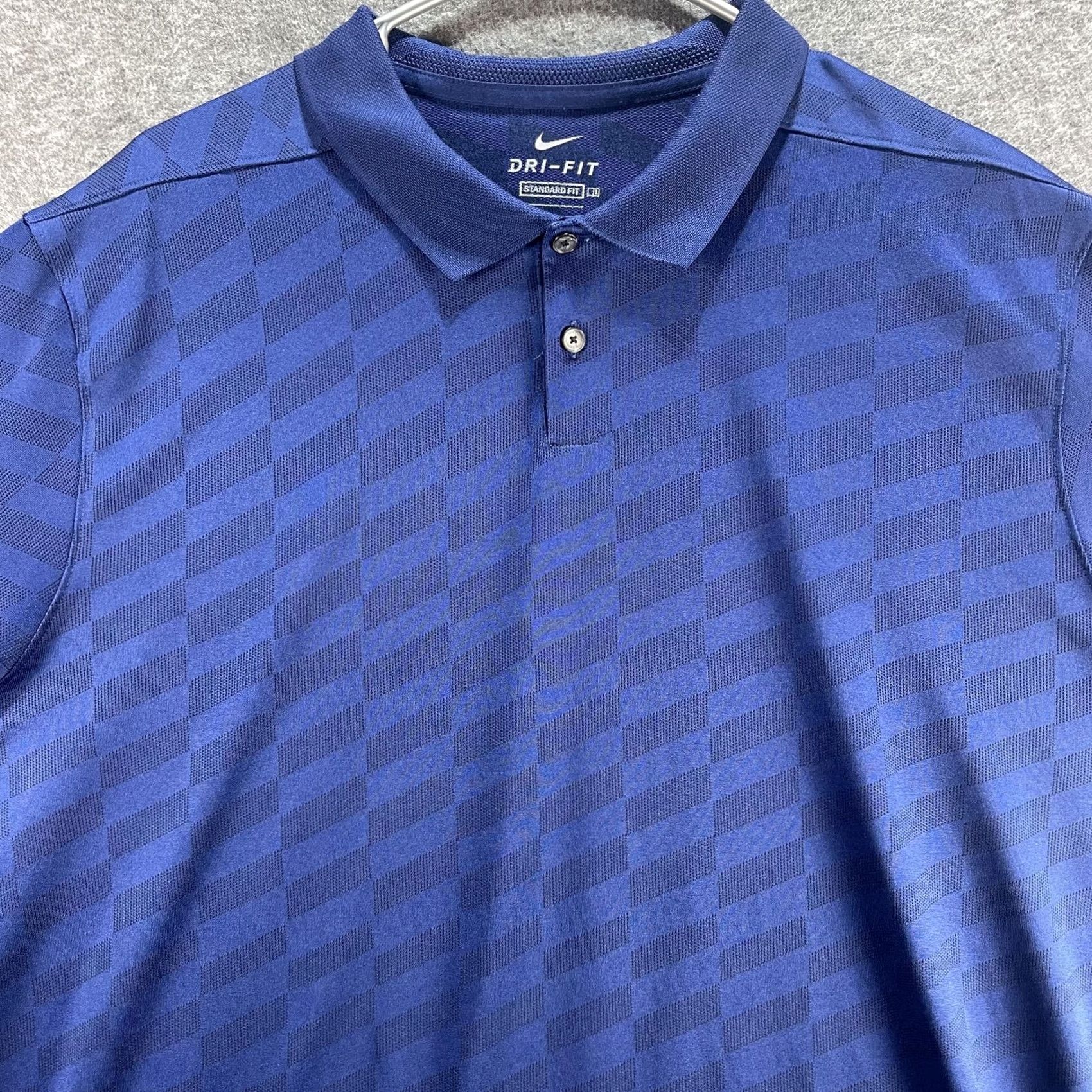 Nike Nike Dri-FIT Polo Shirt Mens XL Blue Check Swoosh Golf Short Sleeve Shirt Size US XL / EU 56 / 4 - 2 Thumbnail