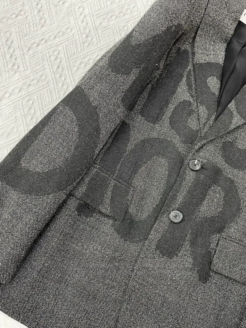 Dior Dior Gray letter suit jacket Size XXS / US 00 / IT 34 - 2 Thumbnail