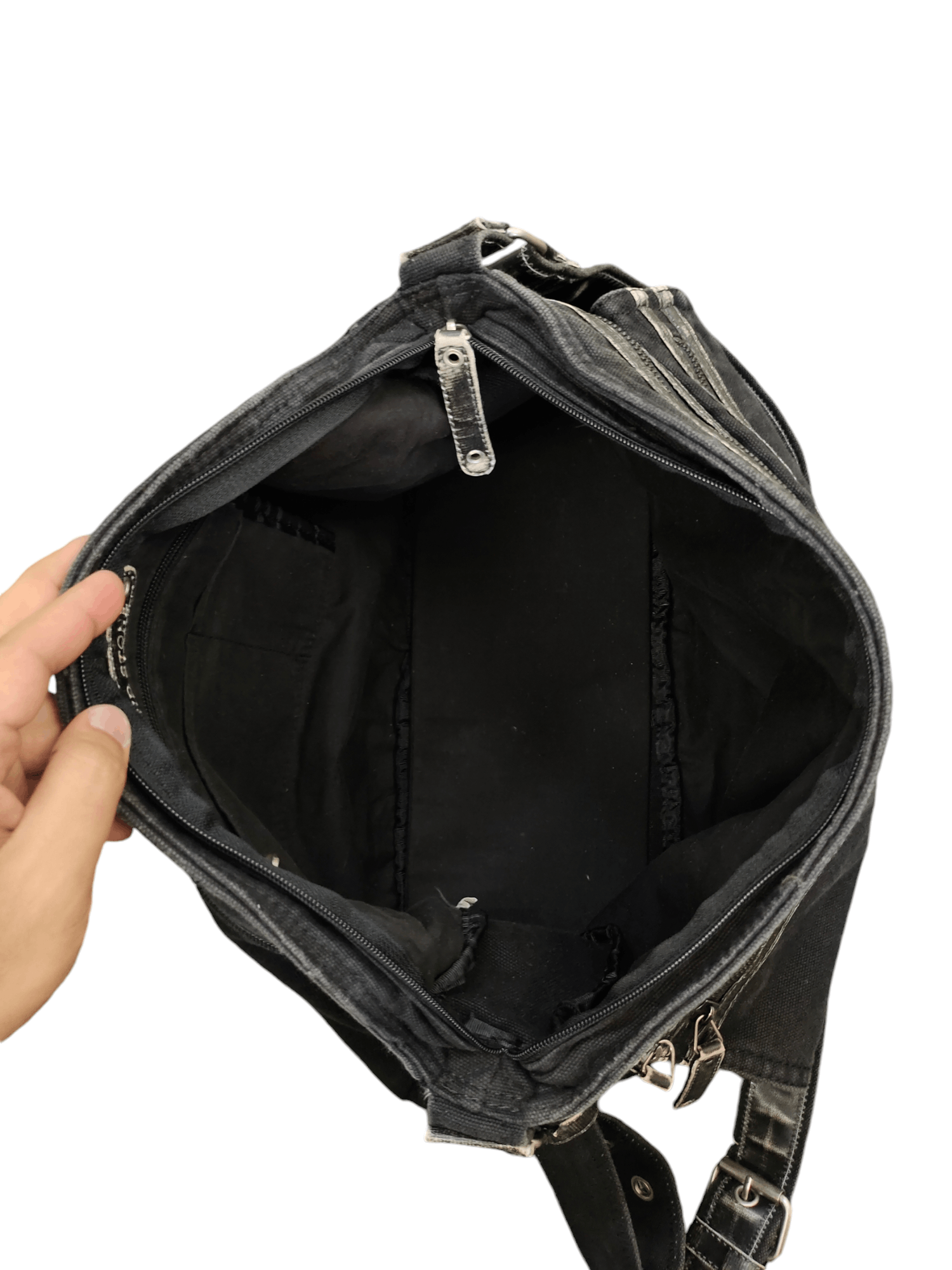 Comme des Garcons × Undercover Vintage Grand Stone Japan Canvas Black Sling Crossbody Bag Size ONE SIZE - 10 Thumbnail