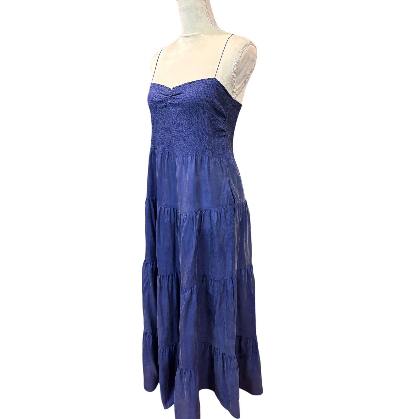 Rebecca Taylor Rebecca Taylor Silk Tiered Maxi Navy Dress Size S Size S / US 4 / IT 40 - 7 Thumbnail