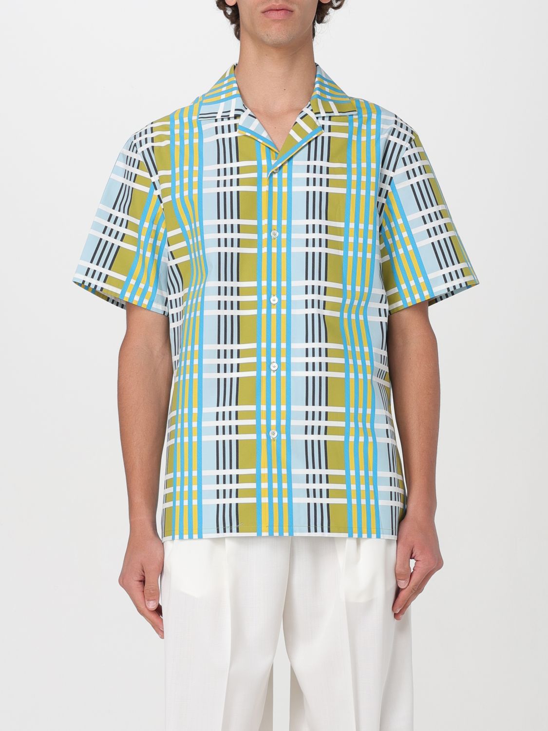 image of Lanvin Shirt Men Gnawed Blue (Size Medium)
