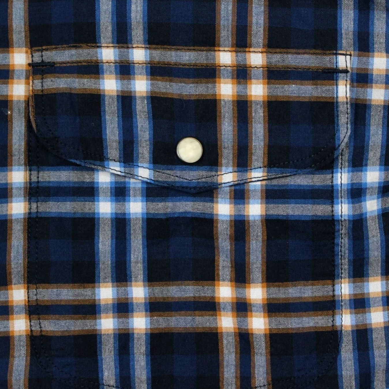 Lucky Brand Lucky Brand Pearl Snap Shirt Men 2XL Plaid Long Sleeve Blue Yellow Cotton Stretch Western Cowboy Vintage No Size US XXL / EU 58 / 5 - 7 Thumbnail