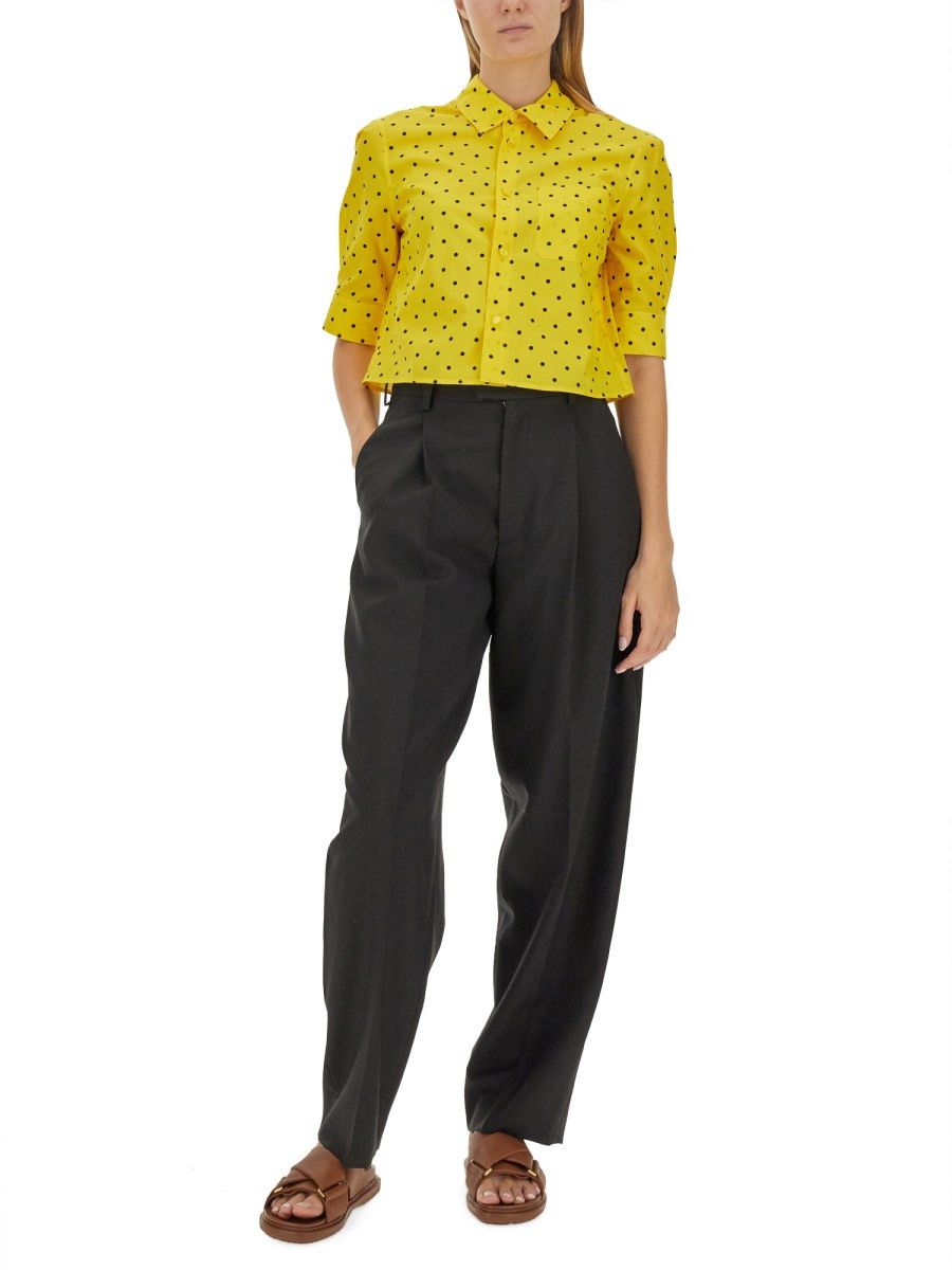 Marni o1w1db10824 Cropped Shirt in Yellow Size XL / US 12-14 / IT 48-50 - 3 Thumbnail