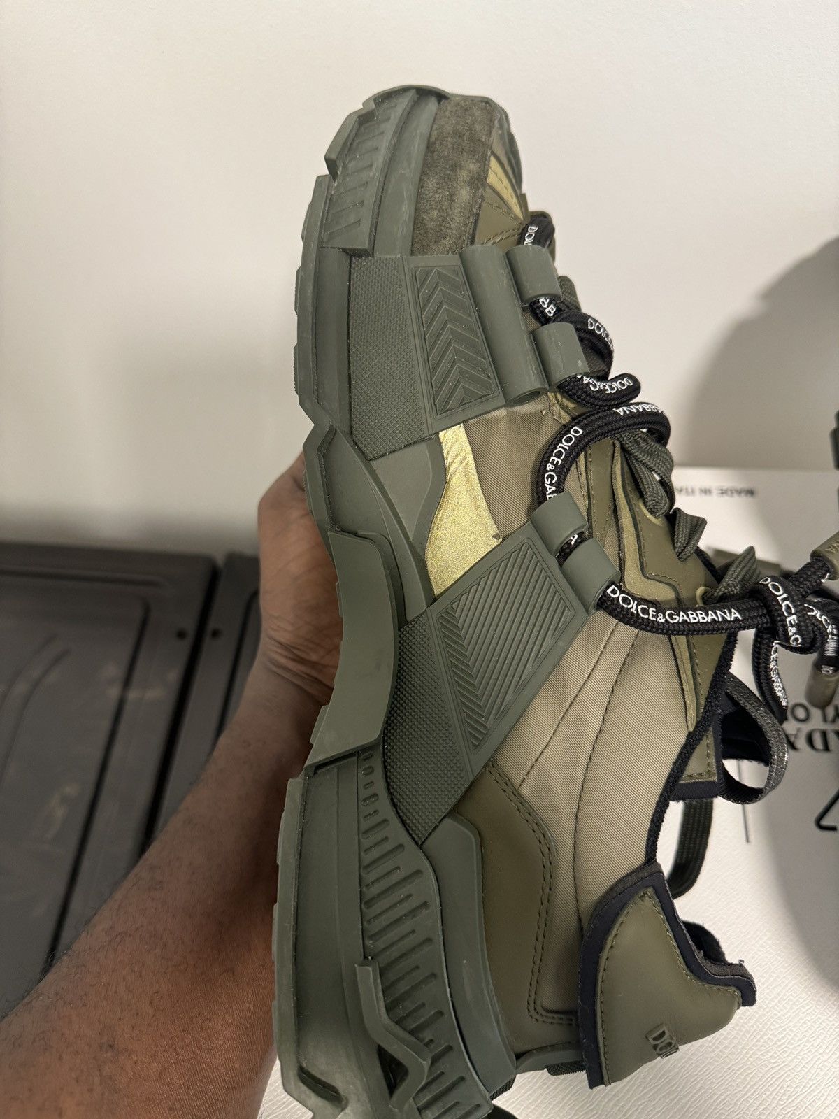 Dolce & Gabbana Dolce & Gabbana Space Runner Khaki Sneakers Size US 11 / EU 44 - 10 Thumbnail
