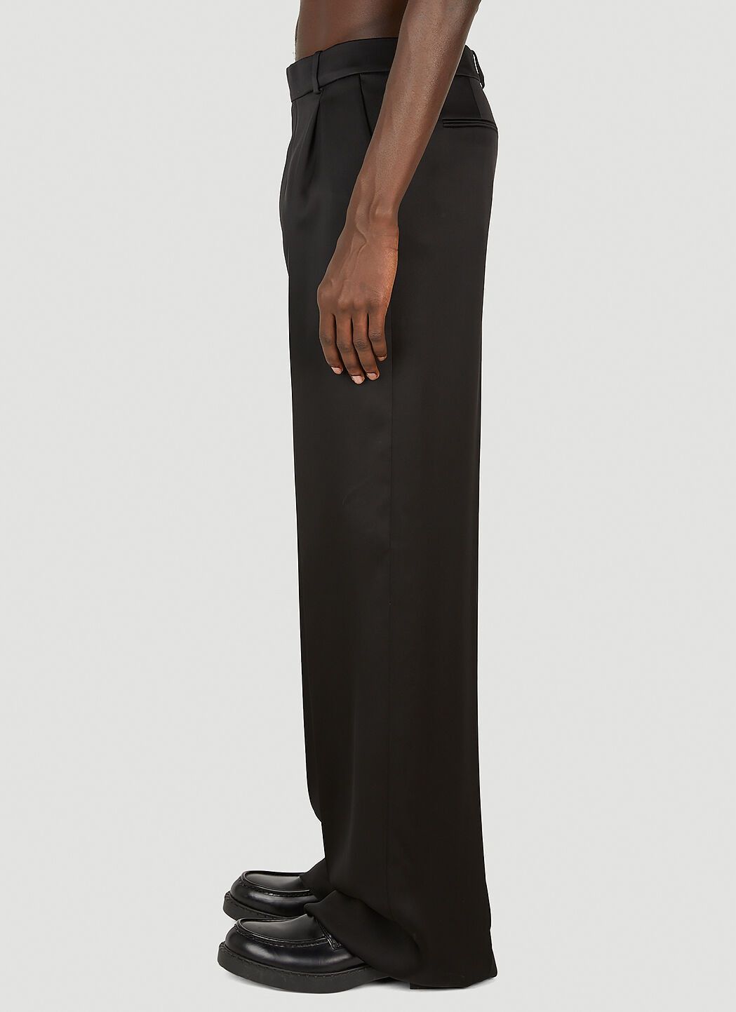 Saint Laurent Paris o1s1wg111124 Pantalon 2 Plis Satin Mireille Pant in Black Size US 36 / EU 52 - 3 Thumbnail
