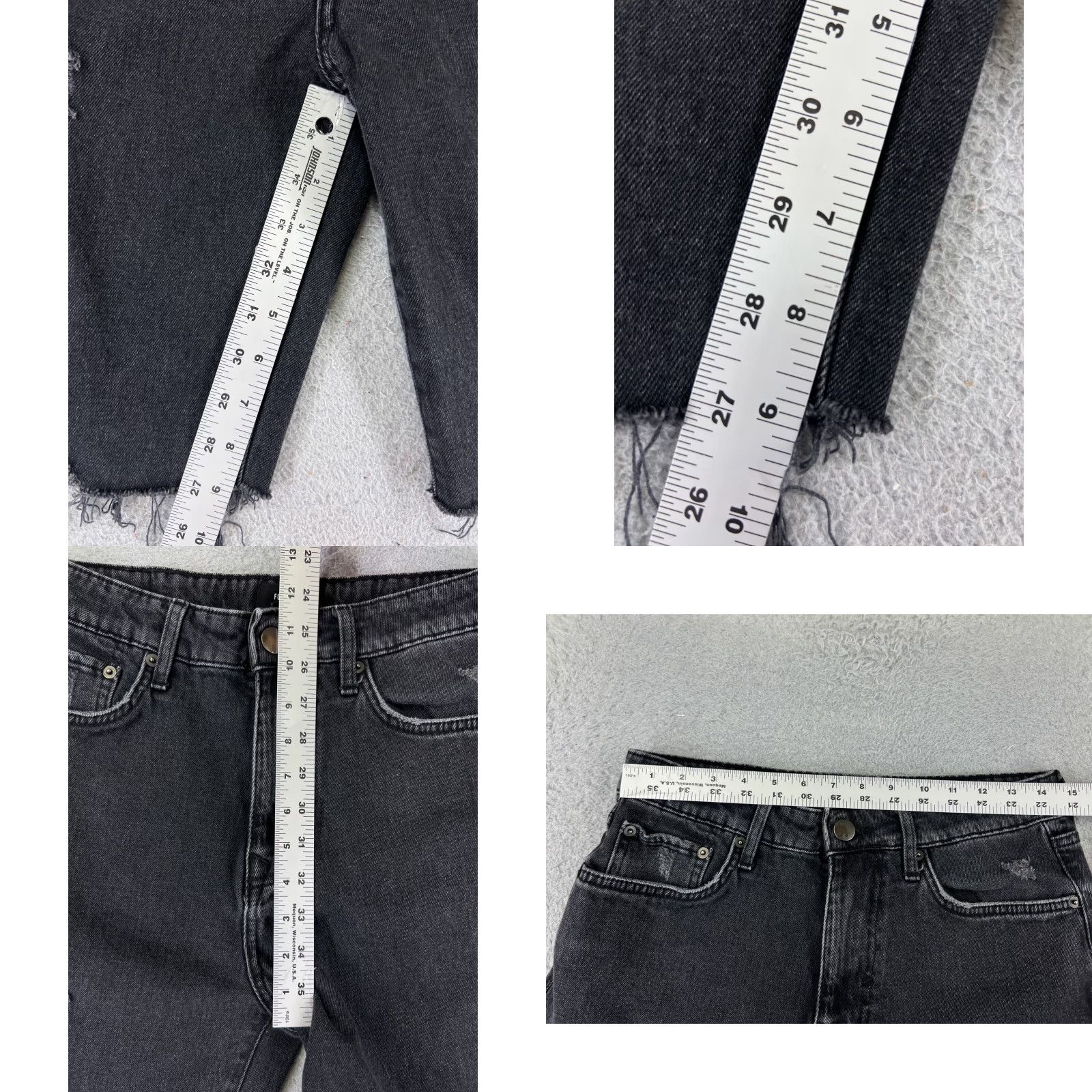 Forever 21 FOREVER 21 Shorts Womens 29 Black Denim Jean Cutoff High Rise Distressed Size 29" - 8 Thumbnail