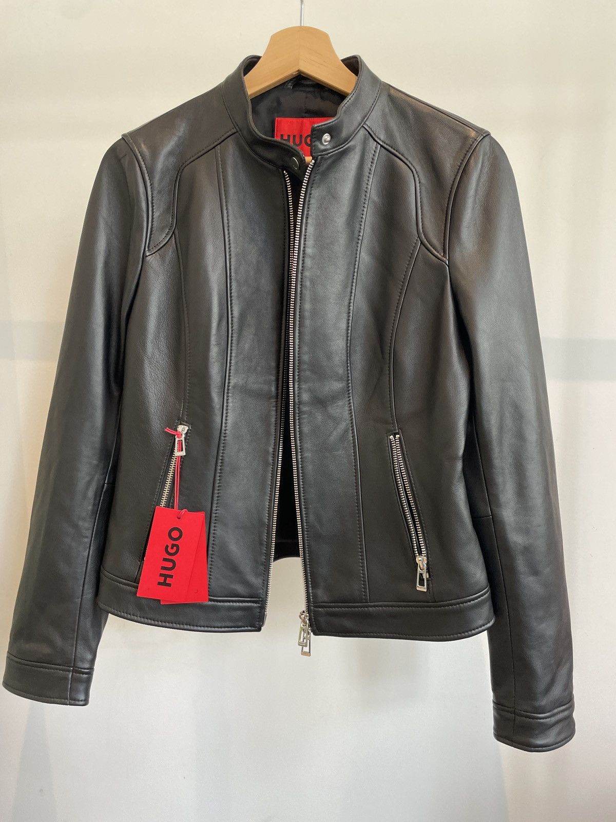 Hugo × Hugo Boss Hugo Boss black leather jacket Size S / US 4 / IT 40 - 1 Thumbnail