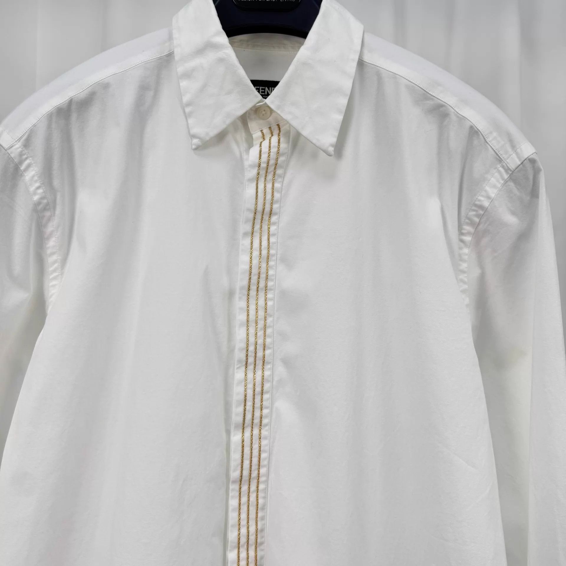 Fendi Fendi Gold Chain Placket Long Sleeve Shirt 39 98 New Size US M / EU 48-50 / 2 - 3 Thumbnail