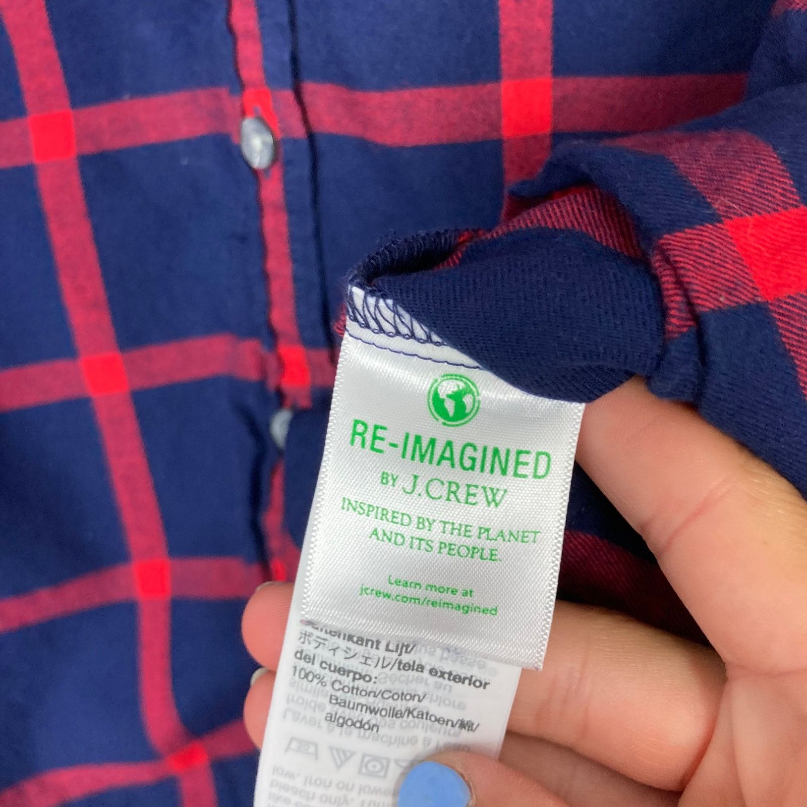 J.Crew J. Crew Blue Red Plaid Long Sleeve Button Down Sz XS Size XS / US 0-2 / IT 36-38 - 3 Thumbnail