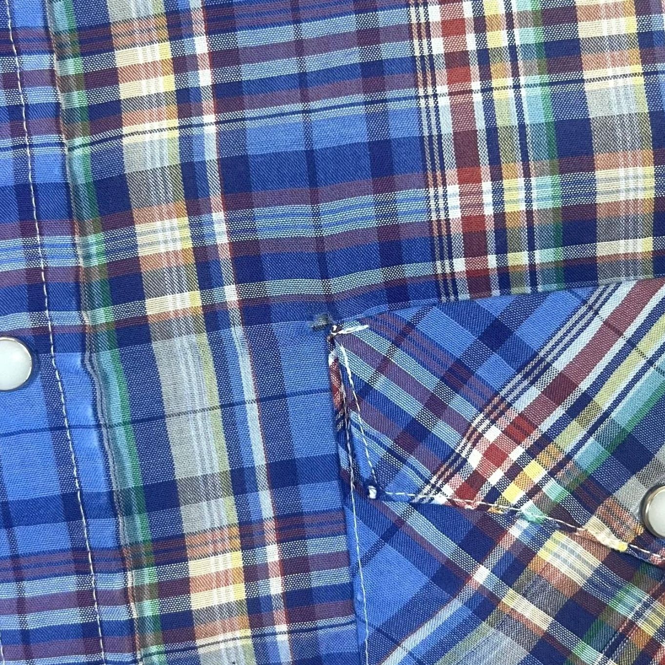 Vintage VINTAGE Dale's Made In USA Cowboy Western Plaid Check Pearl Snap Popper Shirt Medium Men Blue/Turquoise 90s Cohesive Western Theme Mens Size US M / EU 48-50 / 2 - 5 Thumbnail