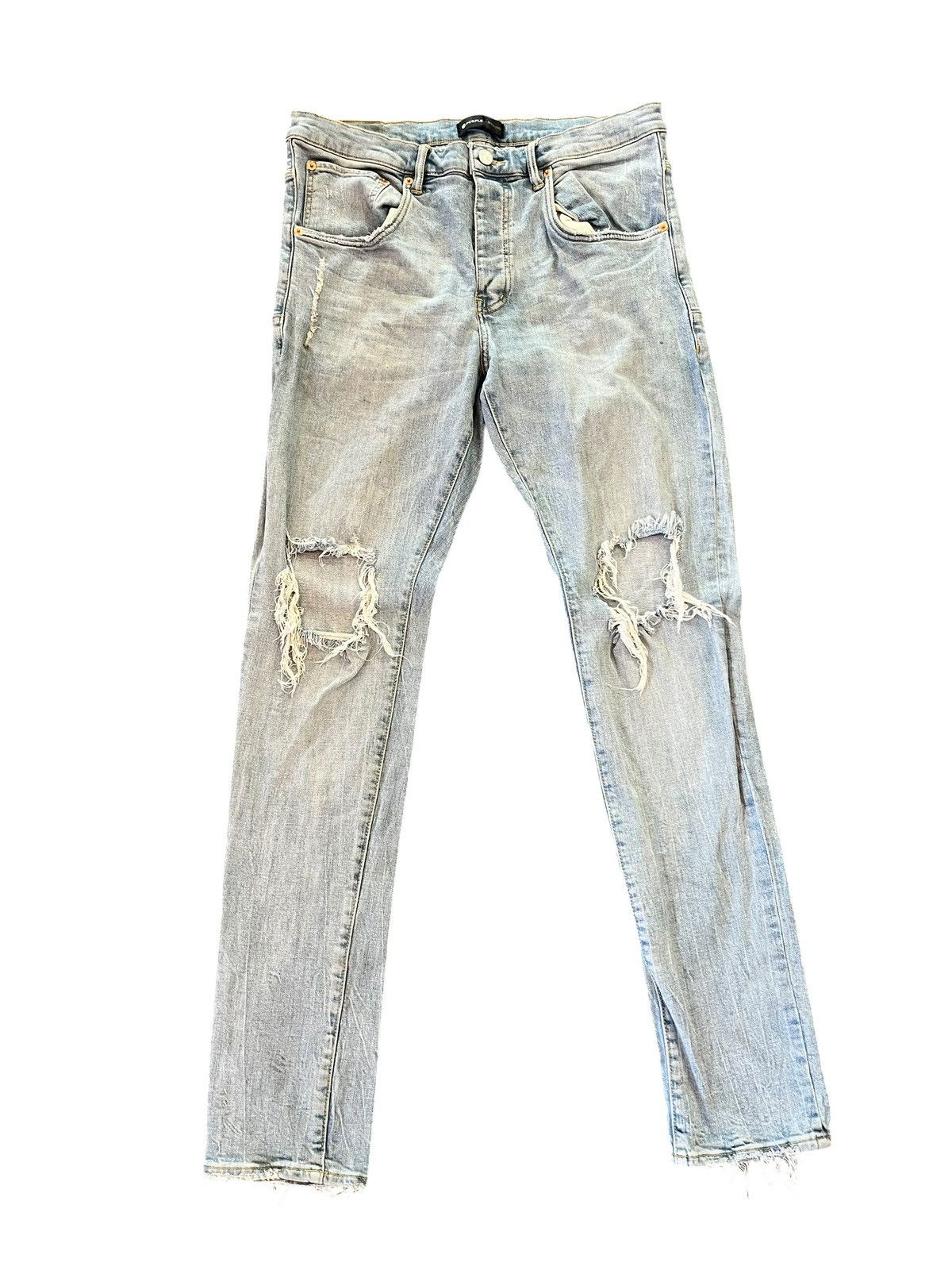 Purple Brand Purple Brand P002 Repair Drop-Fit Skinny Jeans Size US 36 / EU 52 - 1 Thumbnail
