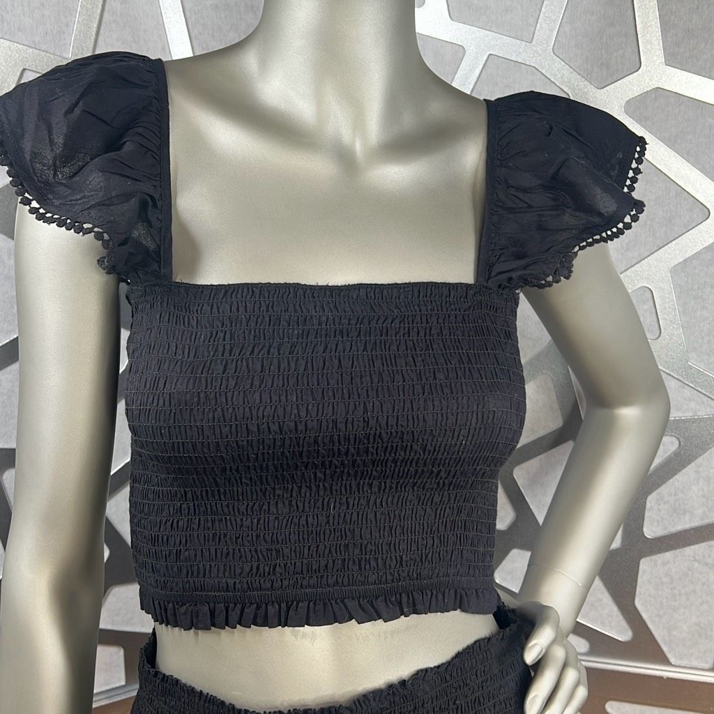 Topshop PQ Swim Midnight Ari Eyelet Top and Tired Mini Skirt NWT XS S (005) Size S / US 4 / IT 40 - 4 Thumbnail