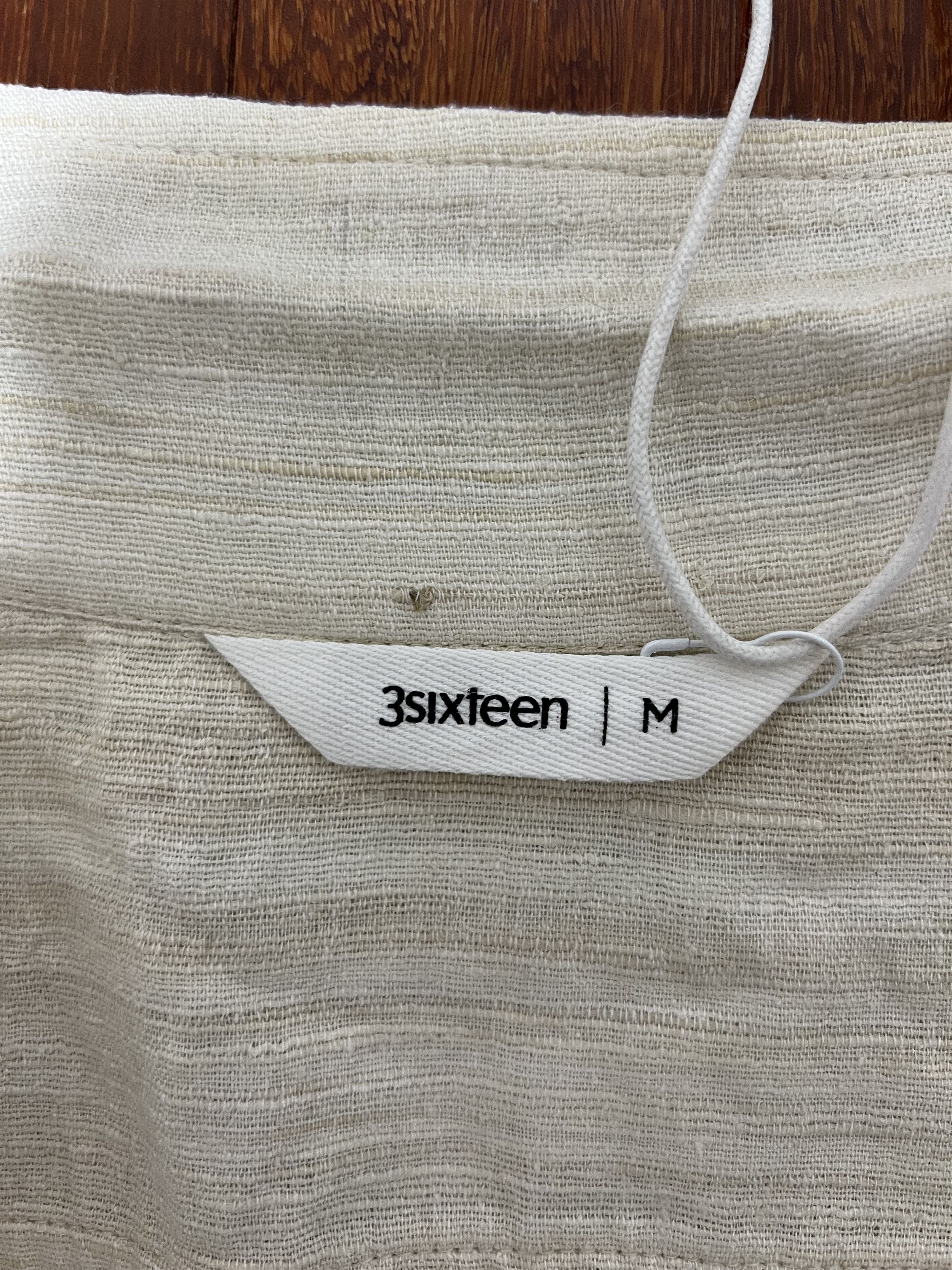 3sixteen 💚 3sixteen Leisure Shirt Ivory Handloom Silk Medium NEW Size US M / EU 48-50 / 2 - 11 Thumbnail