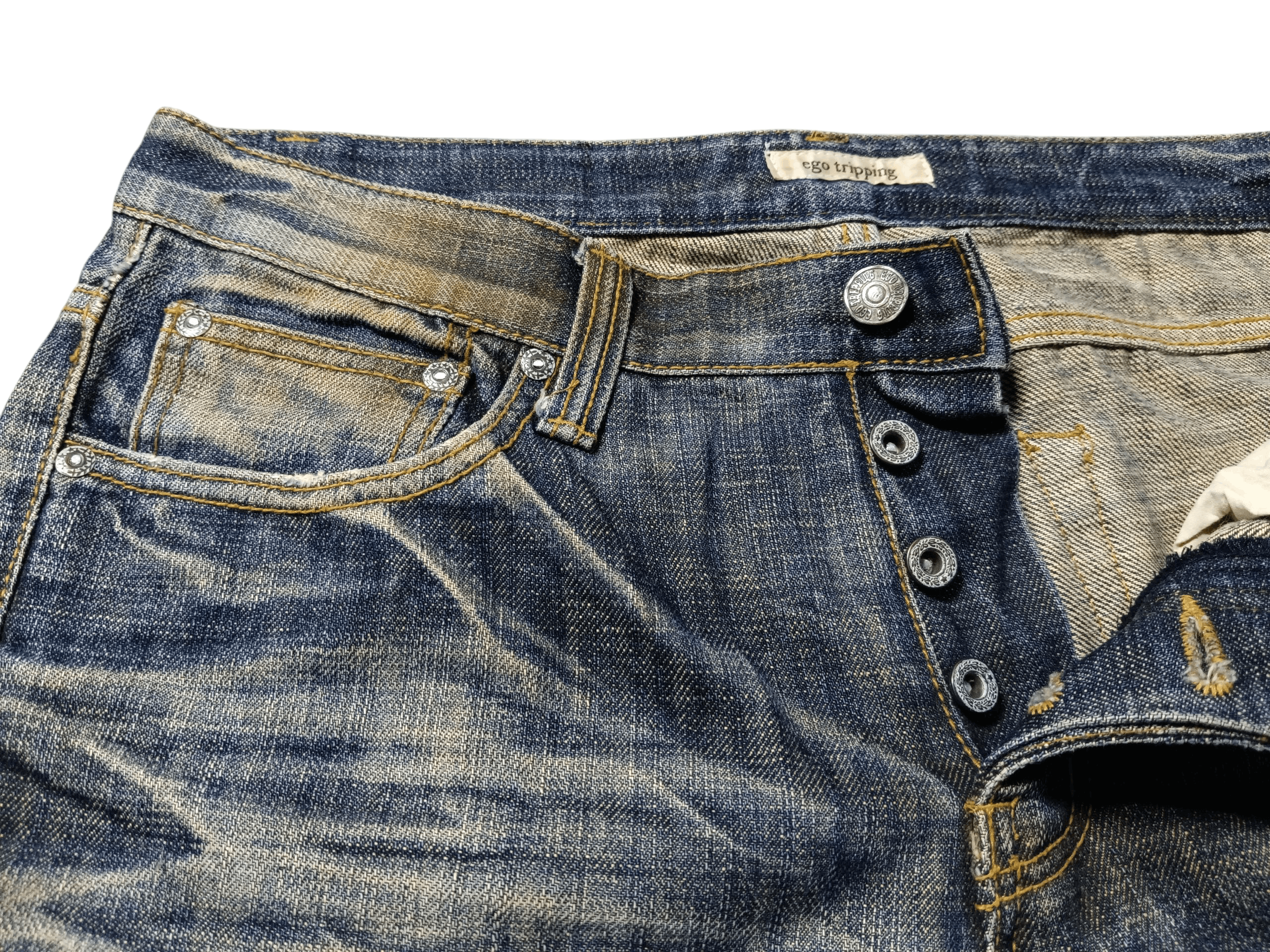 Ego Tripping Low Rise Straight Denim Vintage Look Size US 32 / EU 48 - 7 Thumbnail