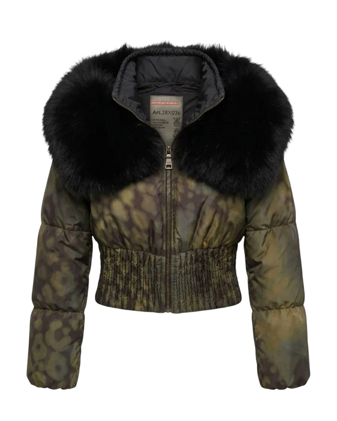 Prada BLACK FOX FUR / GOOSE DOWN PUFFER SHORT JACKET Size XS / US 0-2 / IT 36-38 - 1 Thumbnail