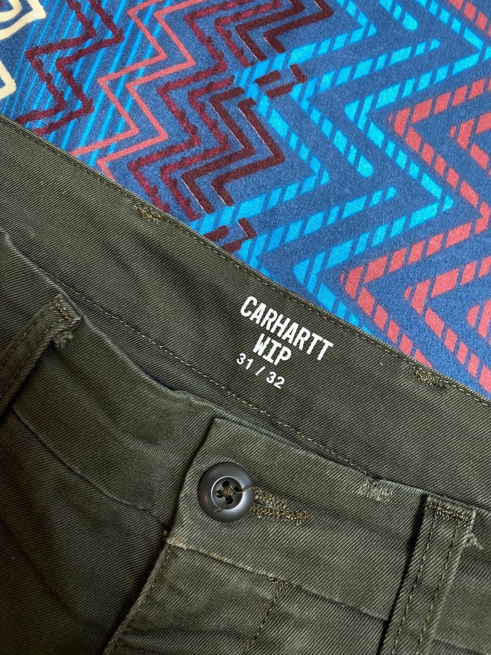 Carhartt vintage jeans pants Y2K Carhartt WIP logo streetwear Size US 31 - 2 Thumbnail