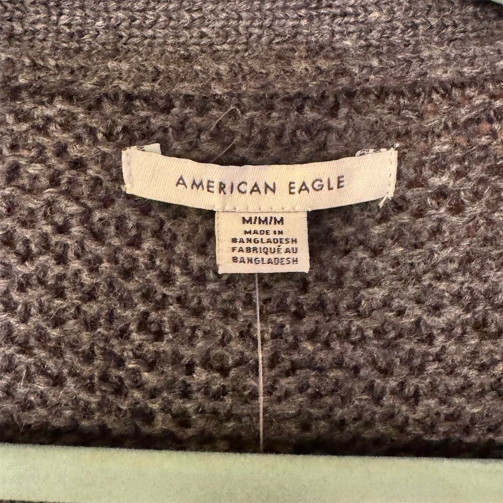American Eagle Outfitters American Eagle Women's M Gray Knit Cardigan V-Neck Long Sle Size M / US 6-8 / IT 42-44 - 3 Thumbnail