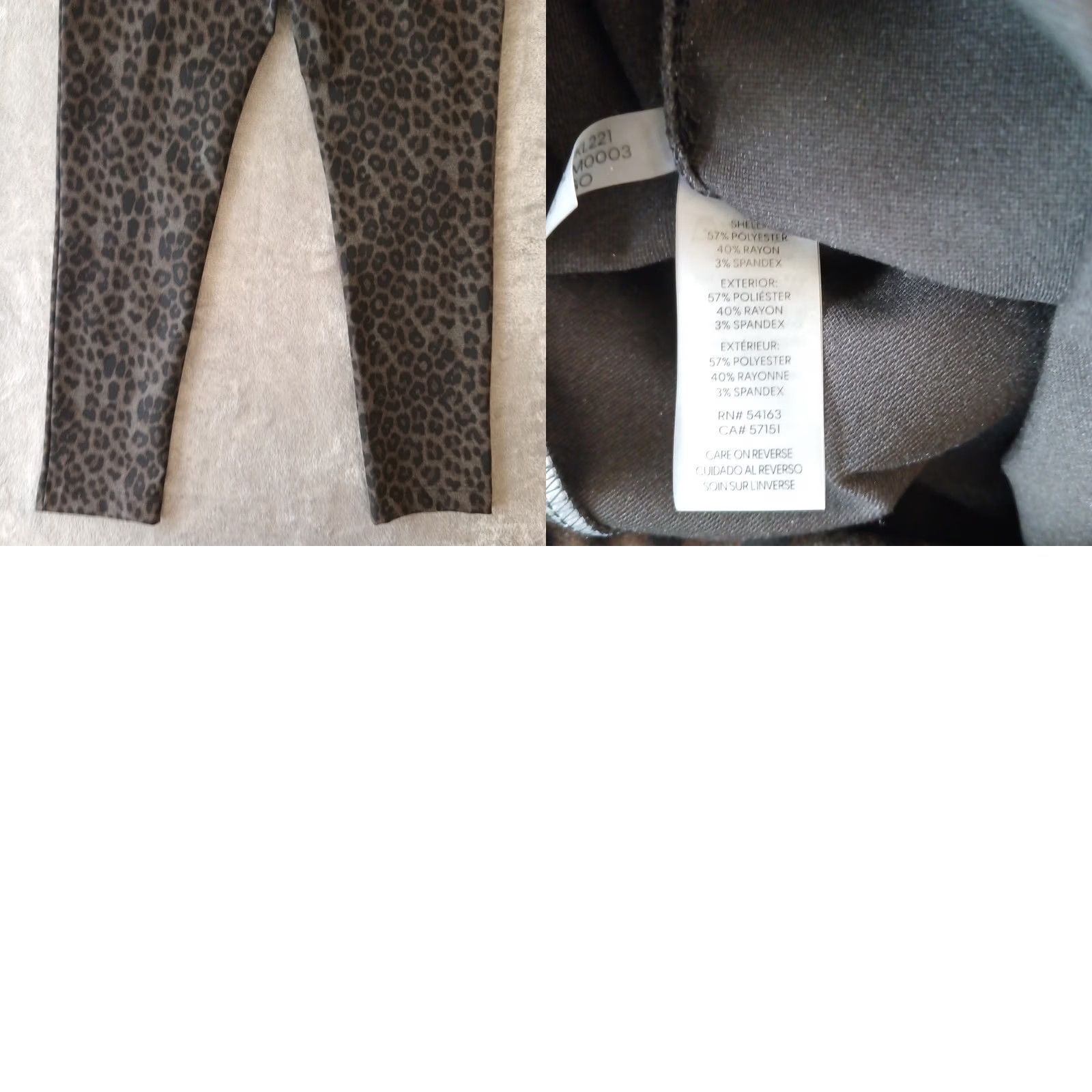 Calvin Klein Calvin Klein Ankle Pants Womens Medium Black Gray Animal Print Pull On Skinny Size 32" / US 10 / IT 46 - 8 Thumbnail