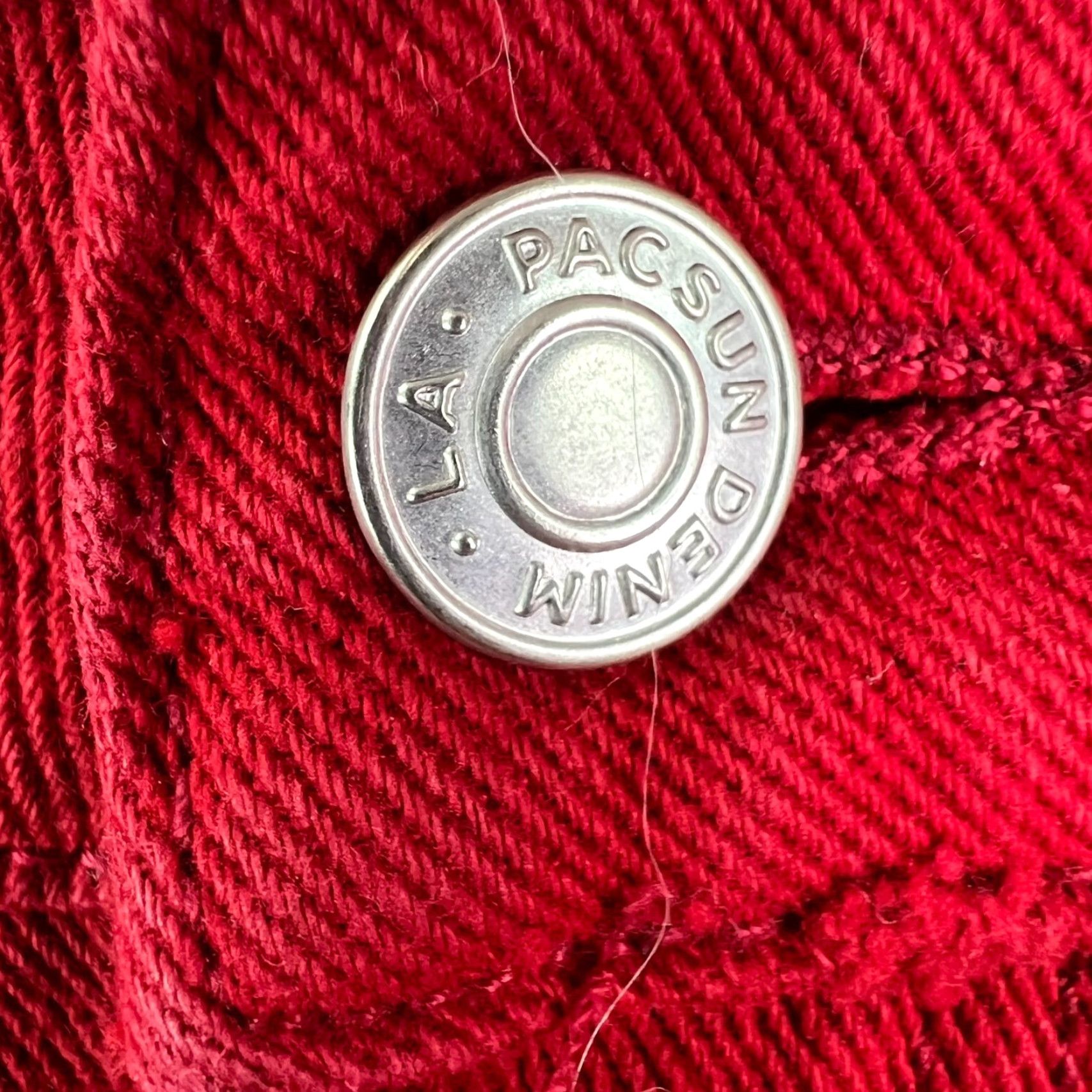 Pacsun VINTAGE PacSun Denim Fringe Skirt Womens Size 24 Red Mini Pocketed Size 42" / US 20 - 3 Thumbnail