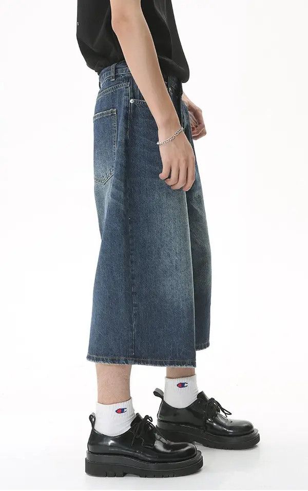 Japanese Brand Kahori x Chie Loose fit wide-leg flared denim shorts Size US 32 / EU 48 - 4 Thumbnail