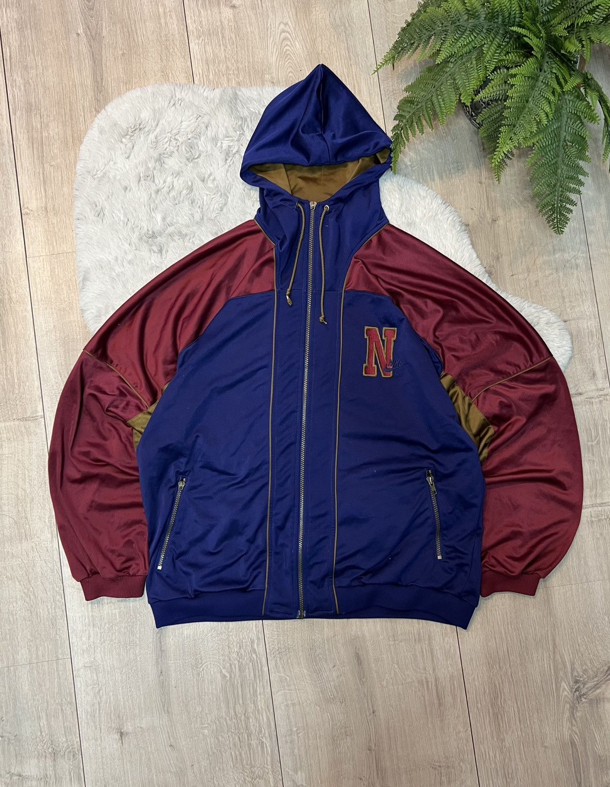 Nike × Vintage 90s Vintage Nike ZIP hoodie Big logo Rare Size US XL / EU 56 / 4 - 4 Thumbnail