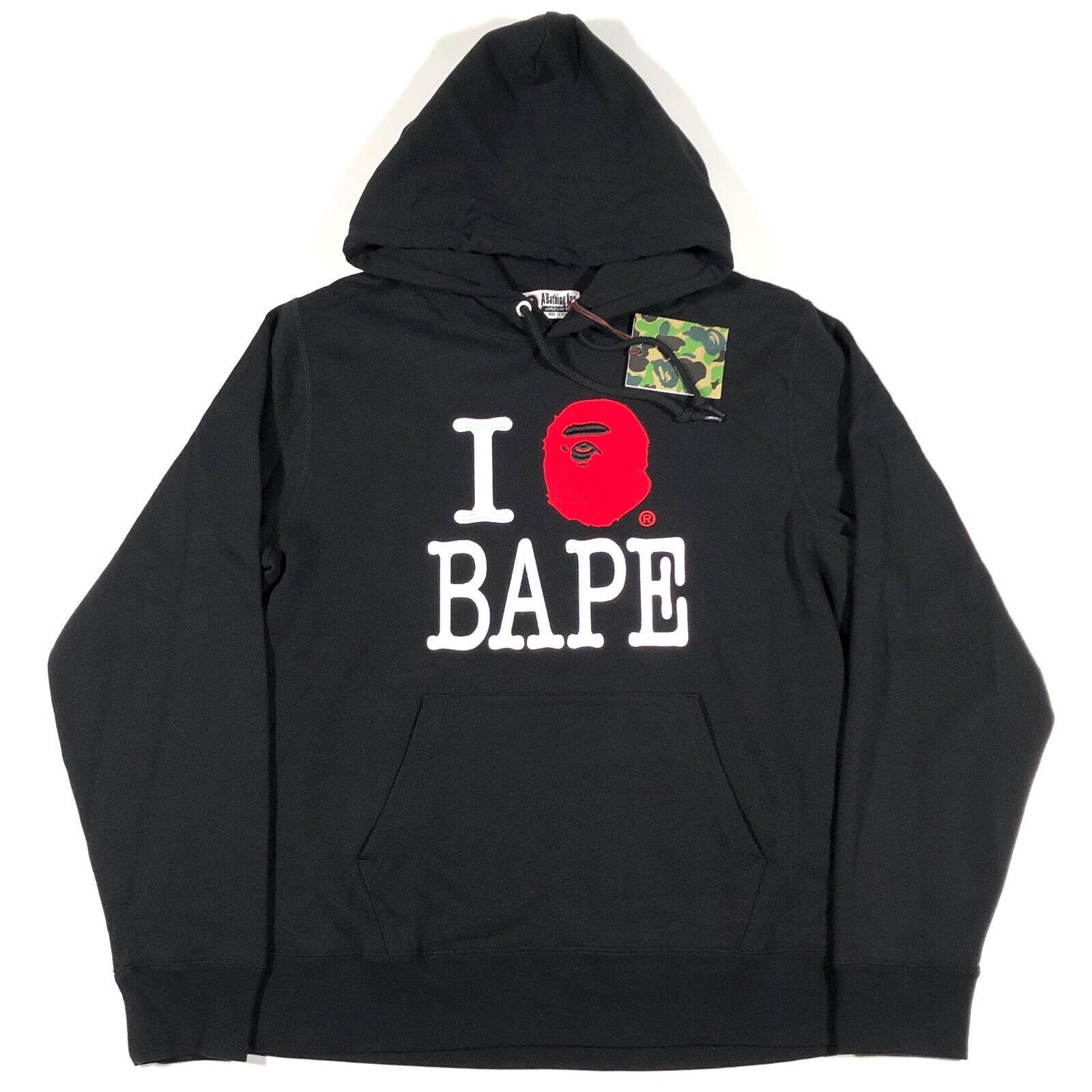 Bape NEW A Bathing Ape I Love Bape Black Hoodie Sweater Size XL Size US XL / EU 56 / 4 - 1 Thumbnail