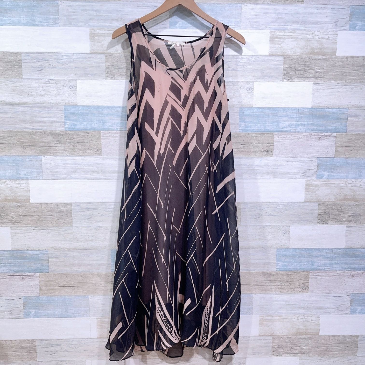 Anthropologie Floreat Serengeti Silk Midi Dress Pink Sheer S