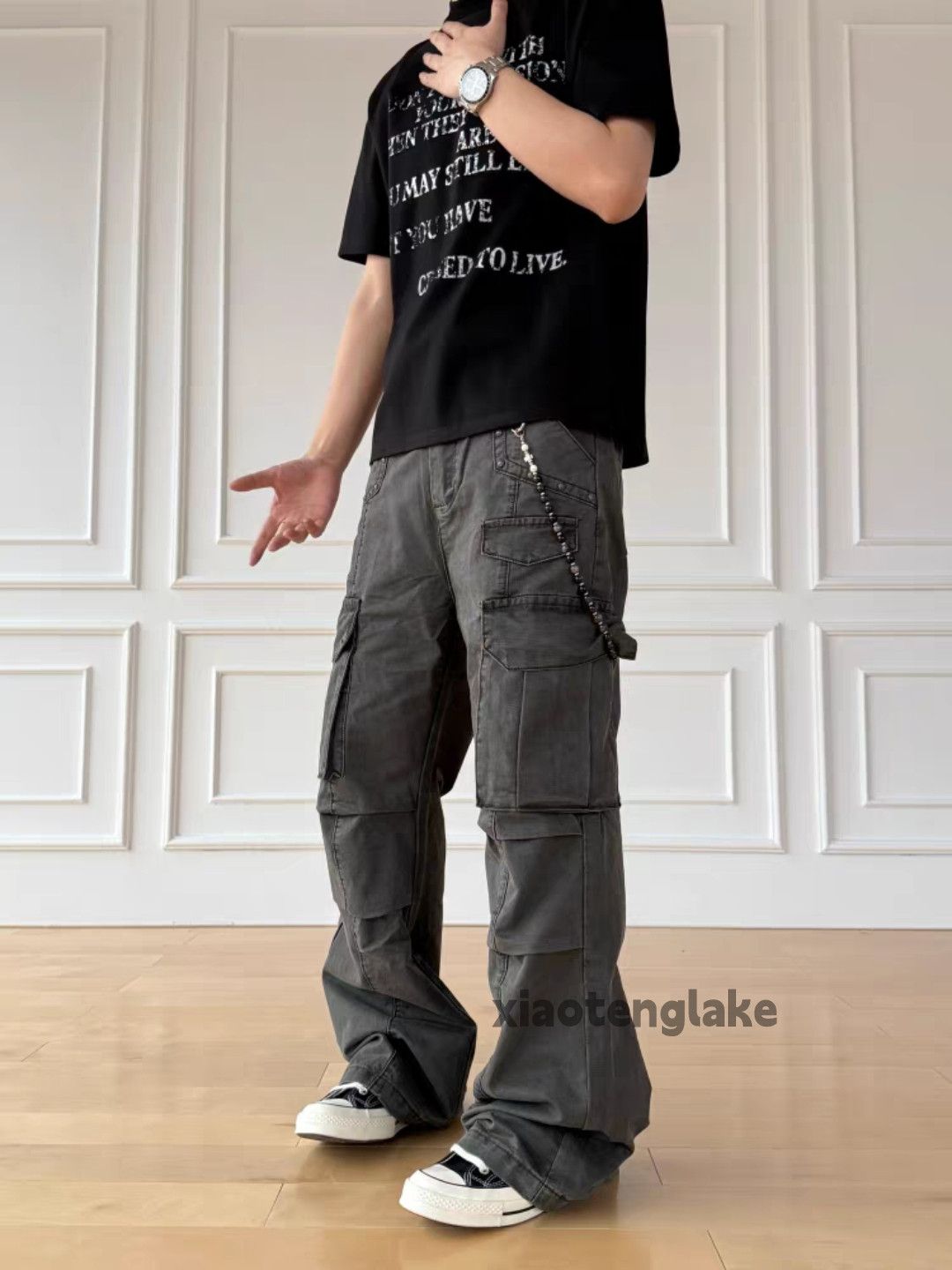 Vintage Unisex washed retro faded loose baggy pleated pants Size US 32 / EU 48 - 11 Thumbnail