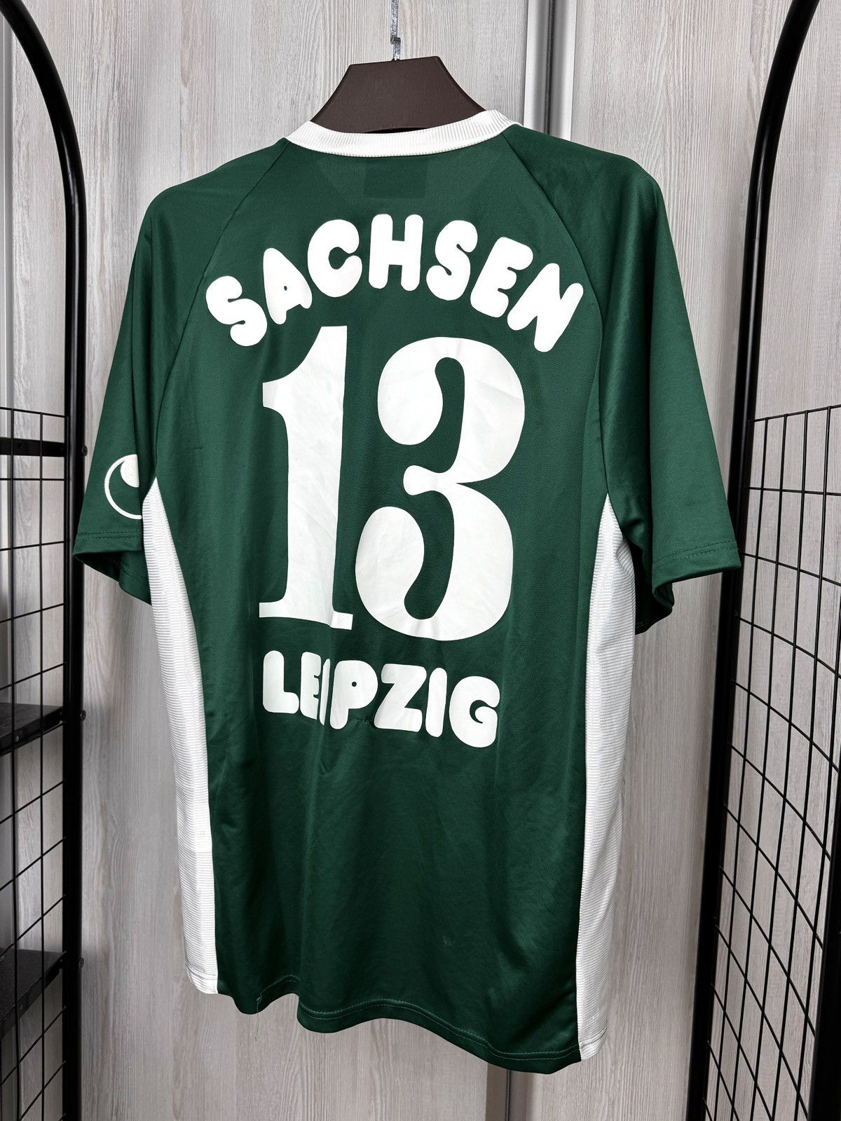 Other uhlsport vintage FC Sachsen Leipzig #13 match worn jersey Size US XL / EU 56 / 4 - 7 Thumbnail